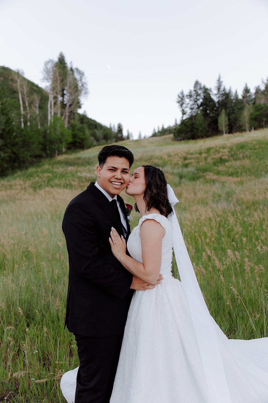 Photograph of a bride and groom for their bridals in Provo, Utah