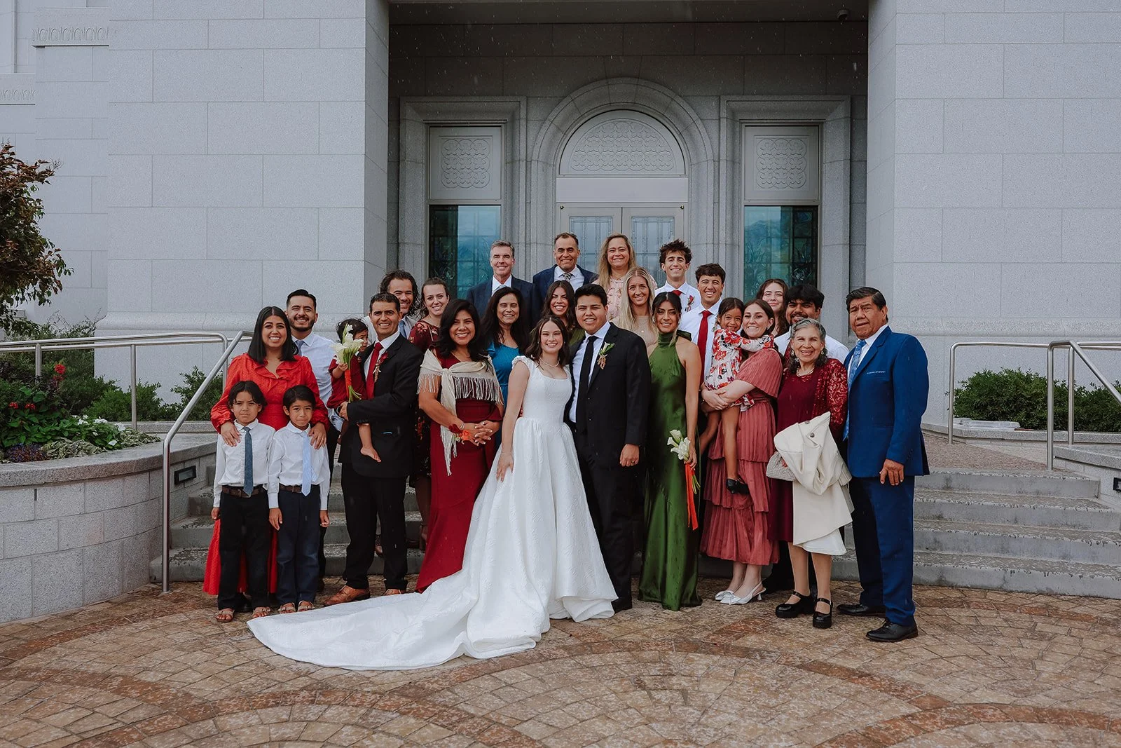 Photograph of a bride and groom at the orem temple