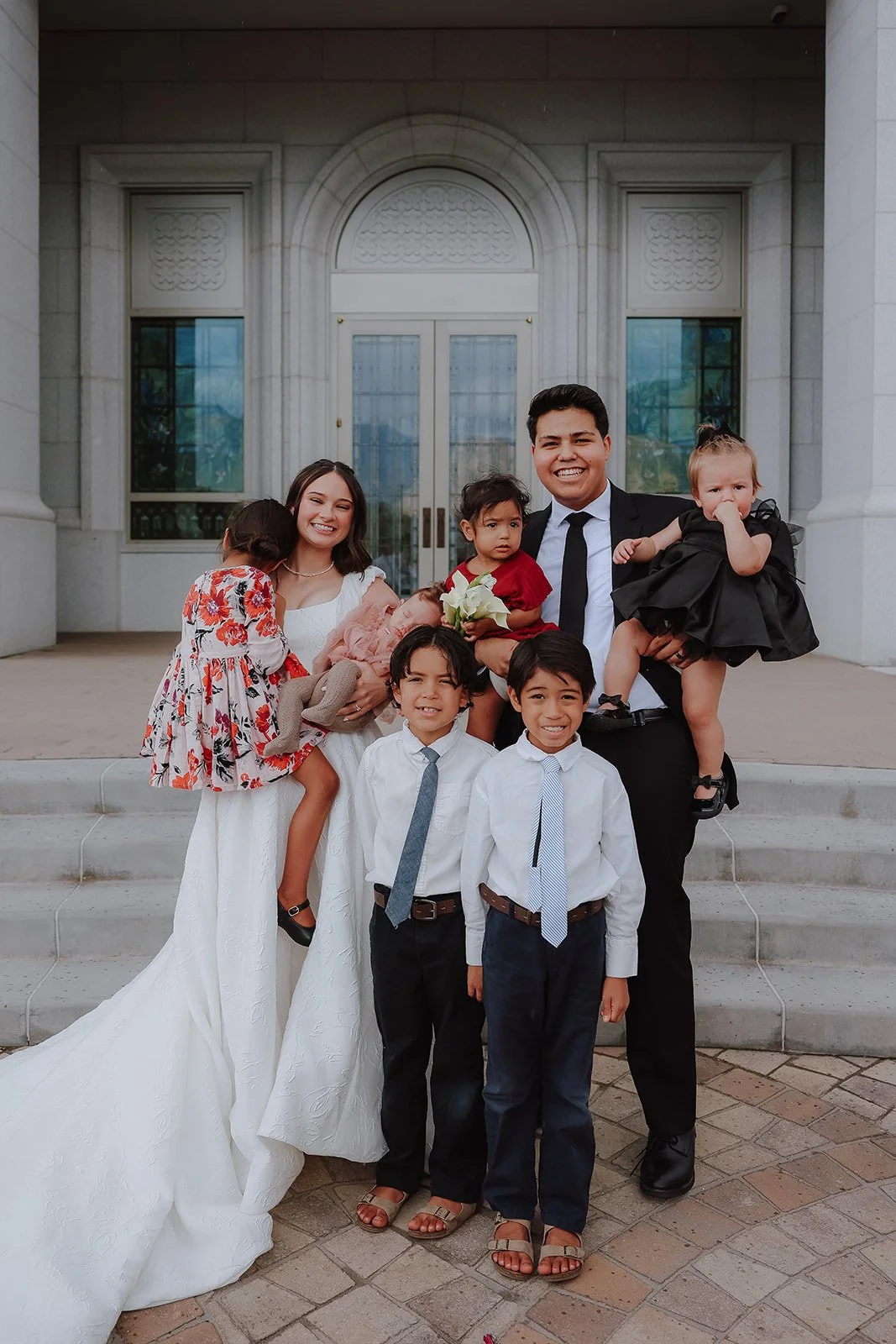 Photograph of a bride and groom at the orem temple