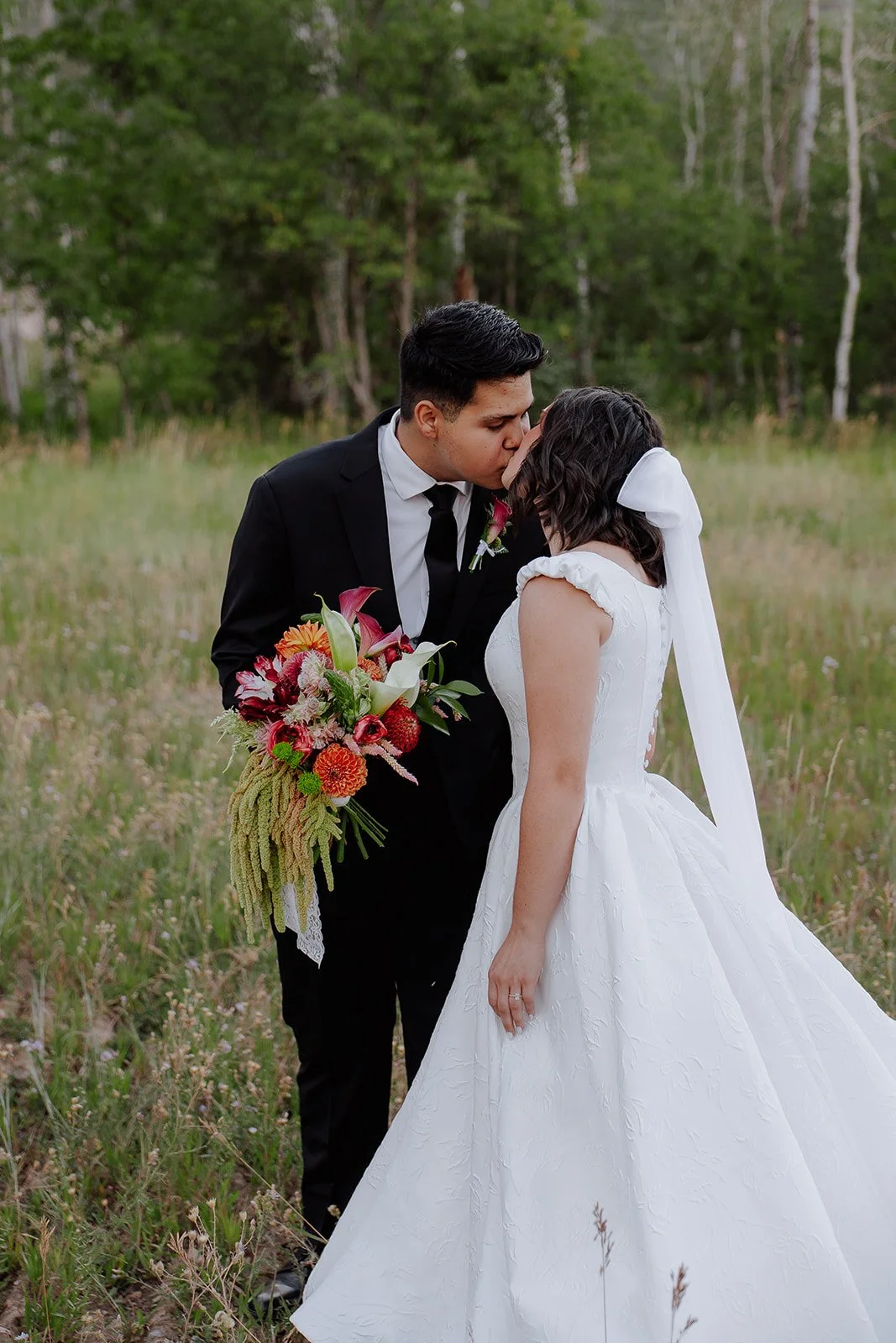 Photograph of a bride and groom for their bridals in Provo, Utah