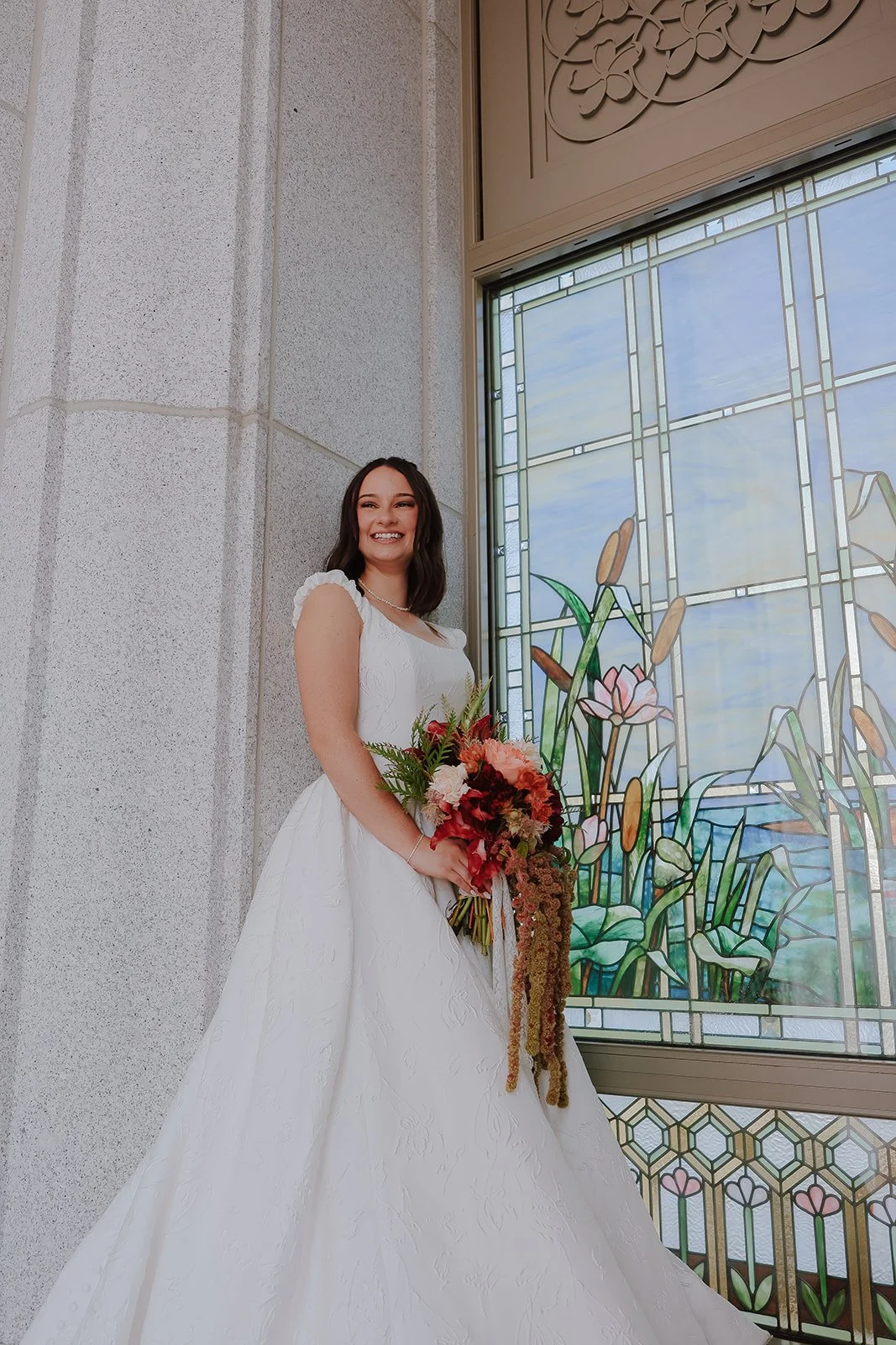 Photograph of a bride at the Orem Utah temple