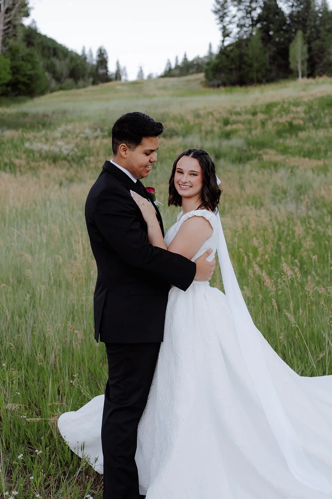 Photograph of a bride and groom for their bridals in Provo, Utah