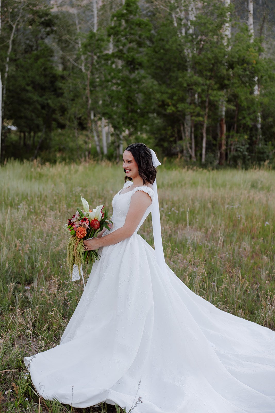 Photograph of a bride and groom for their bridals in Provo, Utah