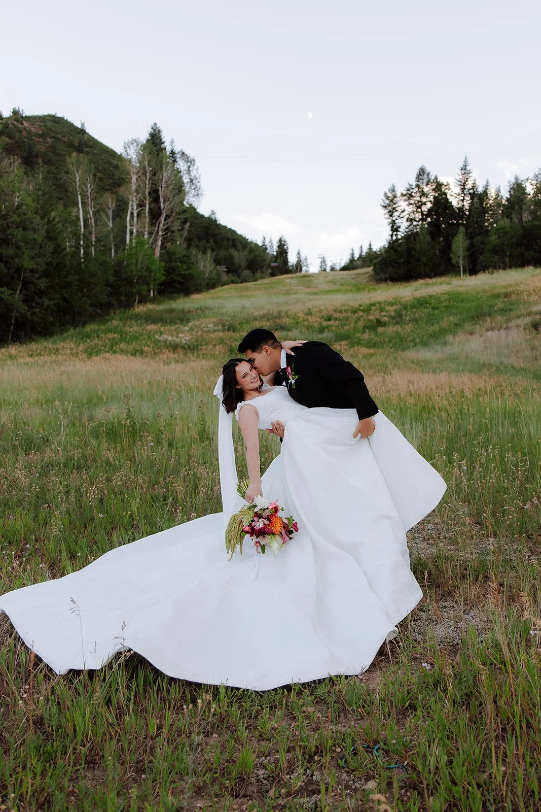 Photograph of a bride and groom for their bridals in Provo, Utah