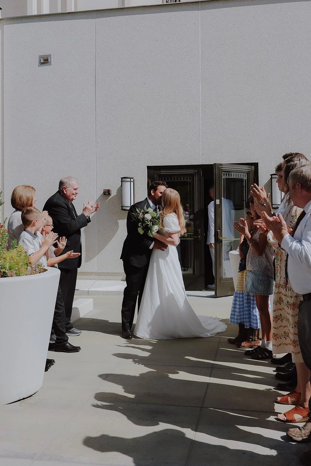 Jordan River temple wedding exit