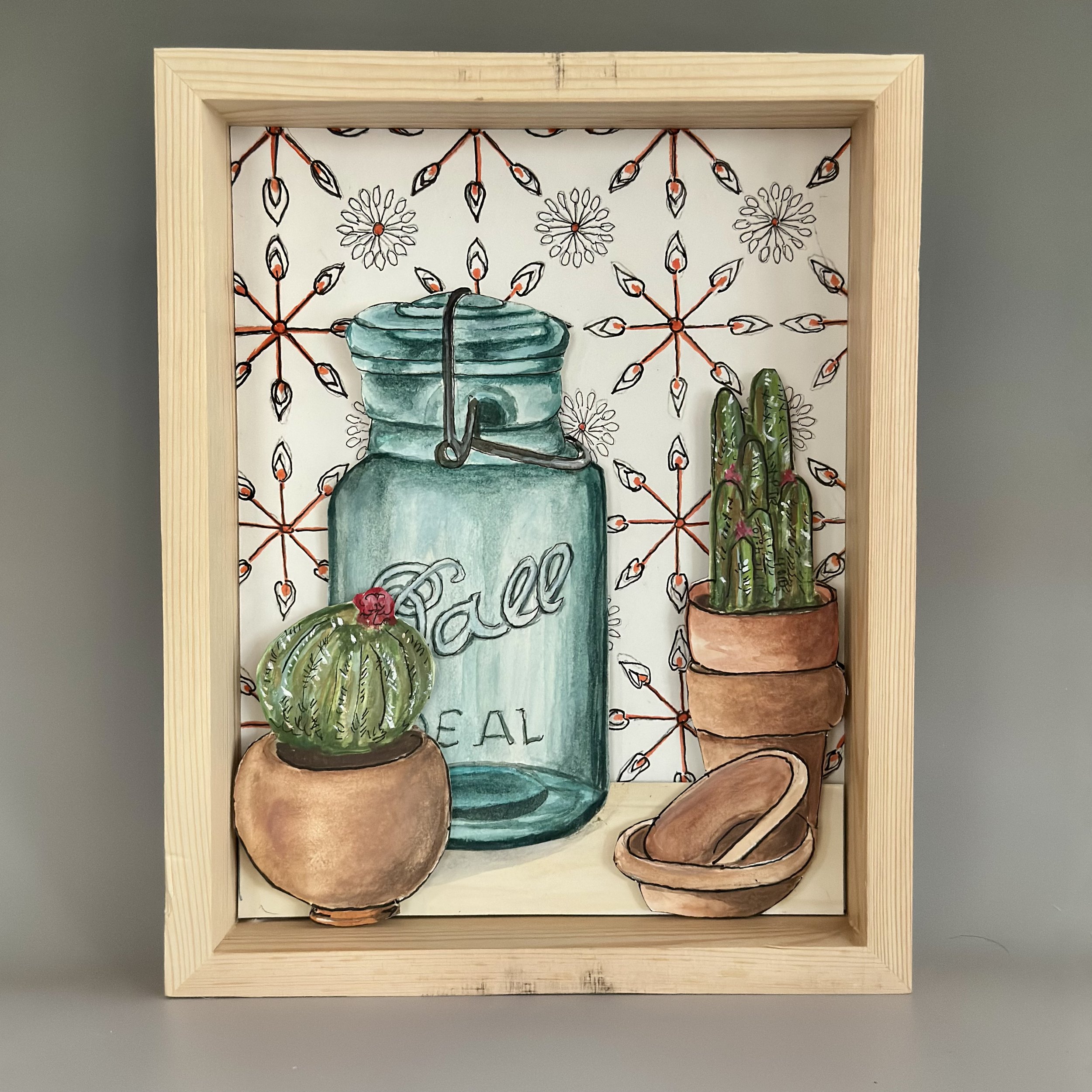 Mason Jar and Cacti
