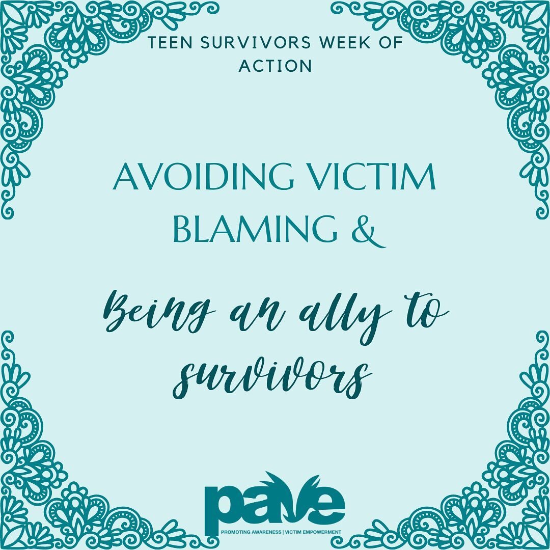 We&rsquo;re here on day 4 of #TSWOA to chat about avoiding victim blaming and how you can be an ally to survivors. It can be hard to know what to say when someone discloses to you&mdash;we hope these graphics can help! 🌿