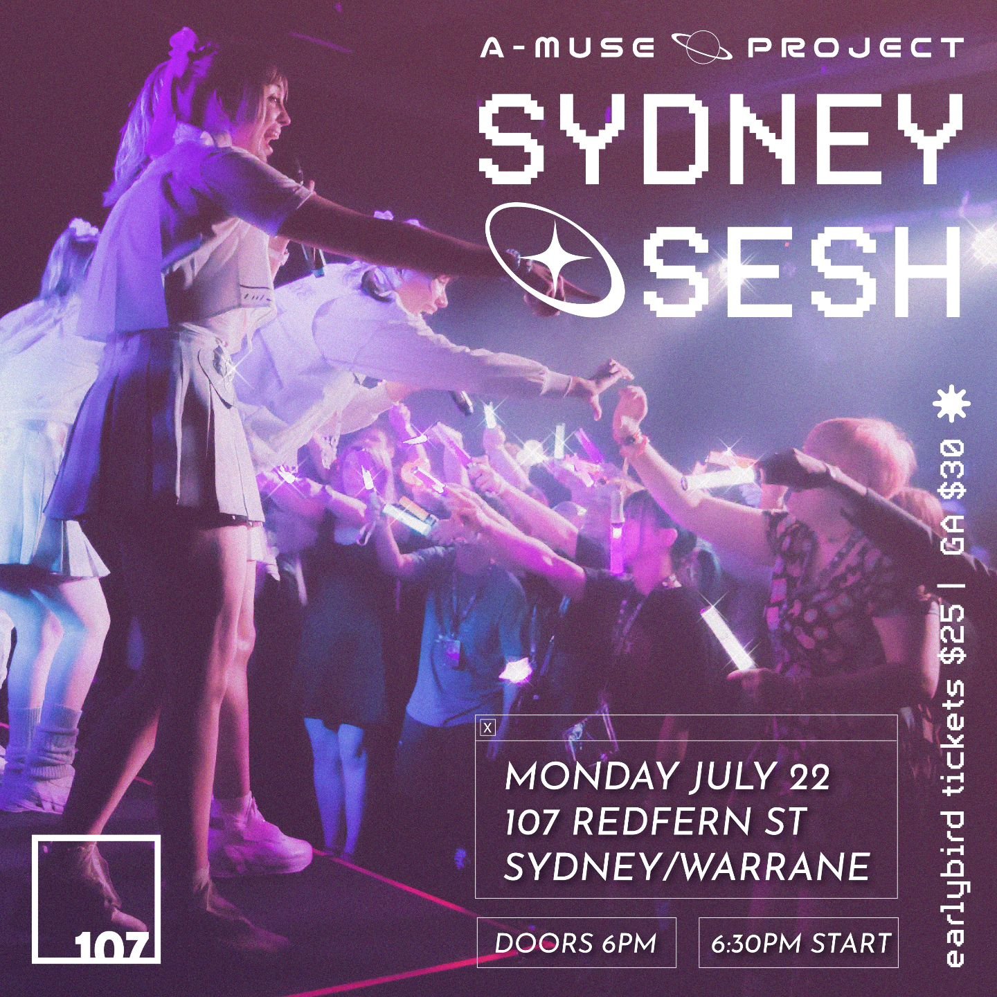 TICKETS ON SALE NOW 🥂🌟 Join A-Muse Project at our Sydney One-Man live on the 22nd of July. Our 'Sydney Sesh' show will be an encore to our Happy Hour launch party. We can't wait to celebrate our latest release with you! Send off SMASH with a bang a