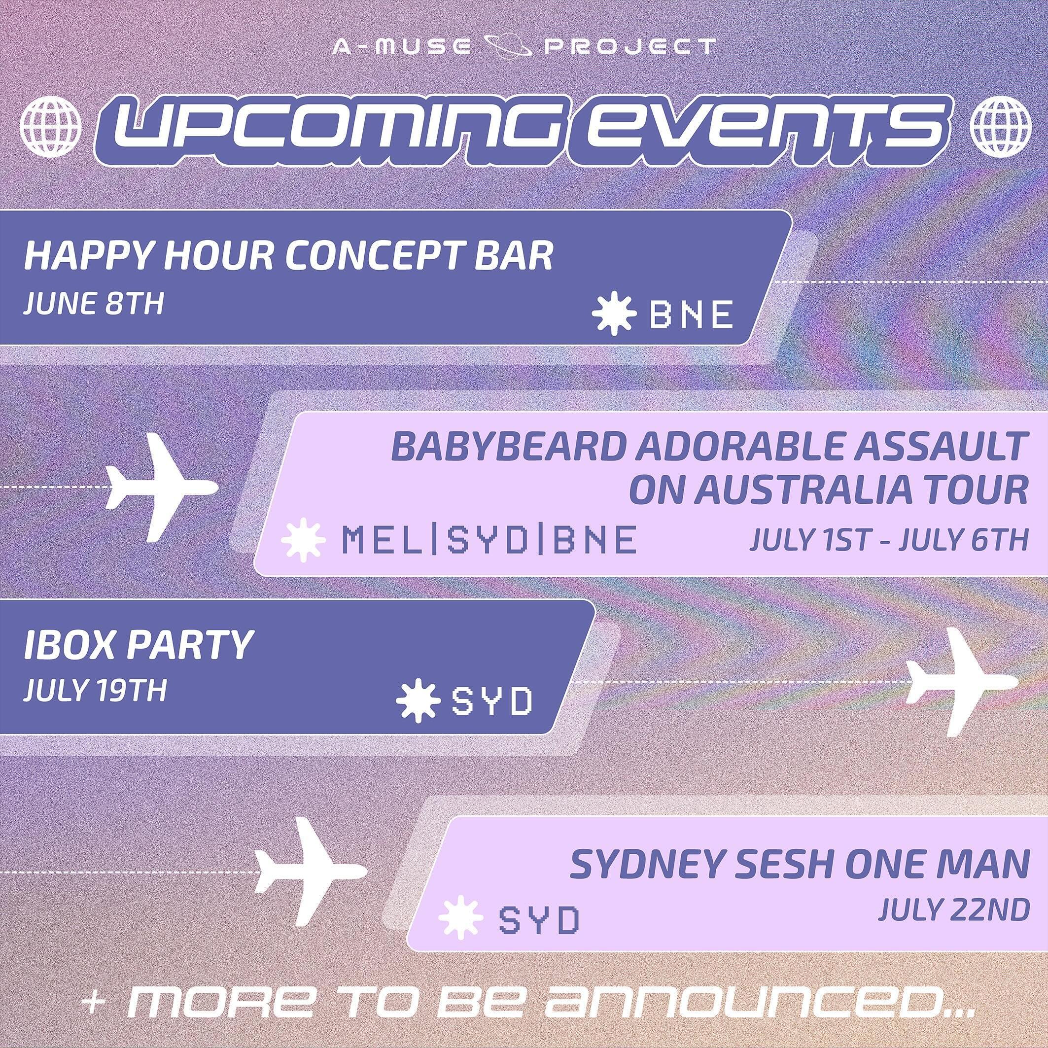 Mark your calendars! We have so many exciting events on the horizon ✈️ 

We&rsquo;ll be performing in Brisbane, Melbourne, and Sydney over the coming months! Which city will we see you in? 😋

Tickets for all of these events are available in our link