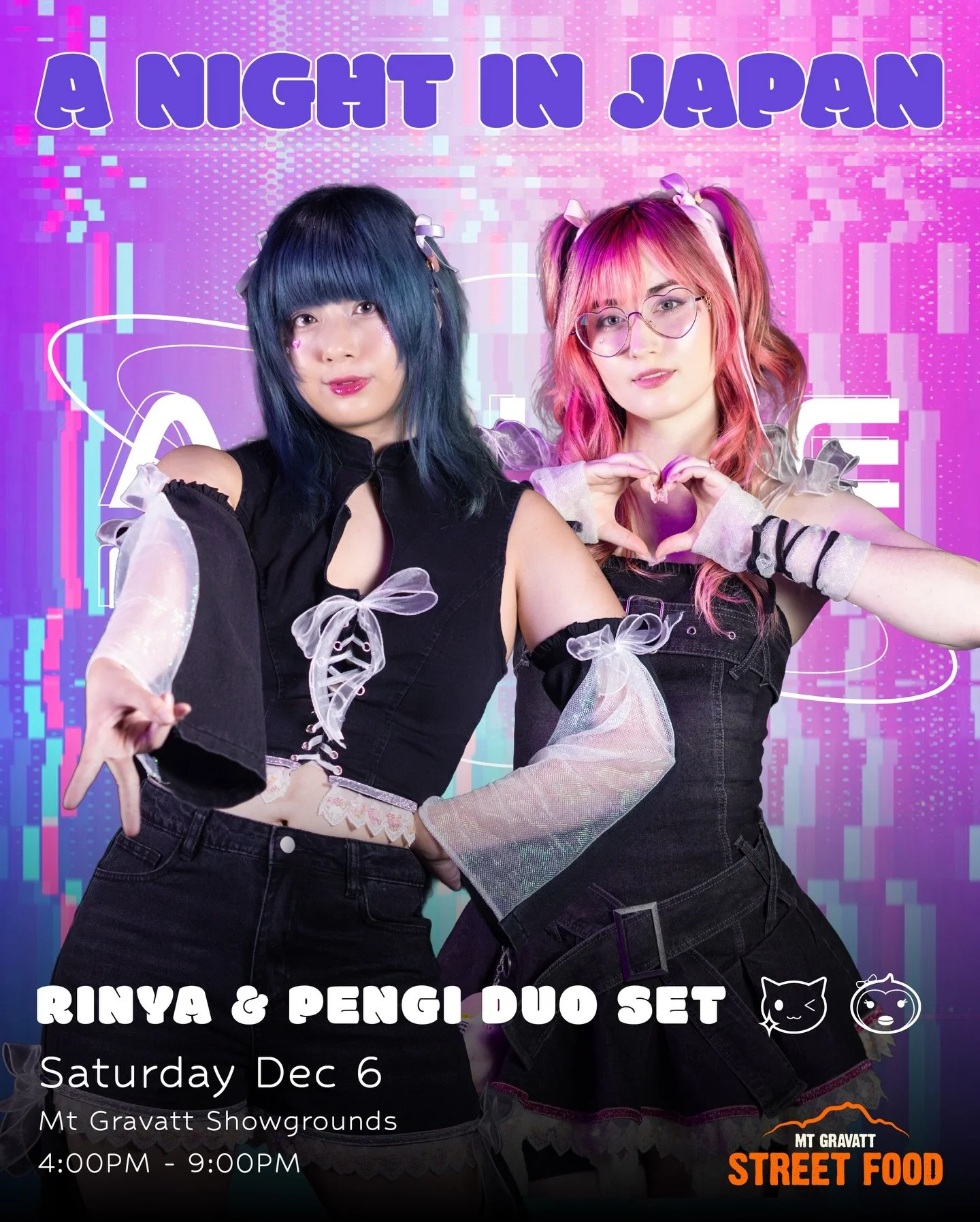 Next performance announcement! ✨
We&rsquo;re very pleased to announce we&rsquo;ll be back at A Night in Japan at @mtgravatt_streetfood this Saturday 6th December!  Rinya and Pengi will be performing a very special duo set, showcasing their cute and f
