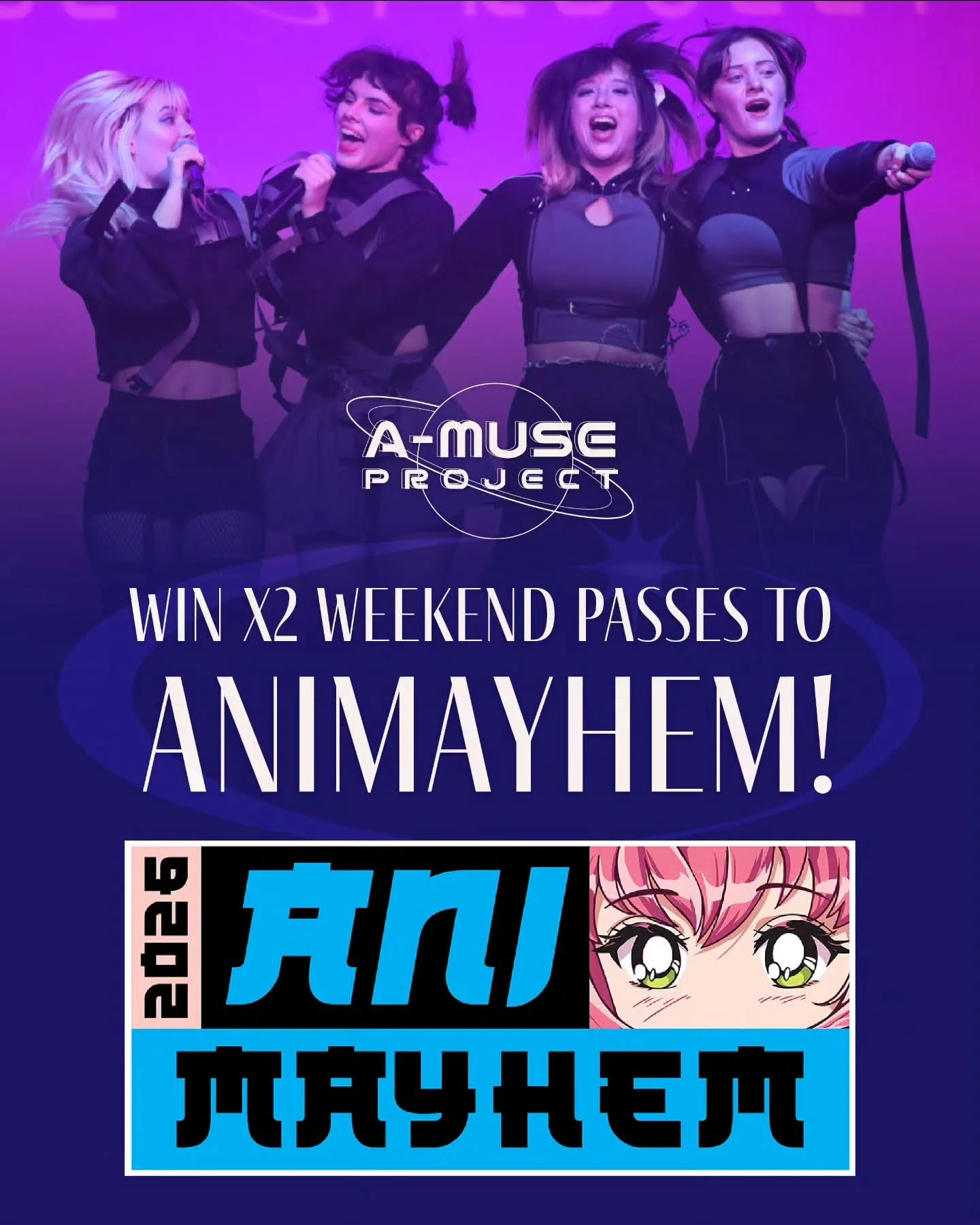 3 weeks to go until @animayhem_aus 💜 Have you got your tickets yet? You're in luck! 

We are giving away two weekend passes! 

HOW TO ENTER-
Leave a like and a comment, and make sure you are following us and @animayhem_aus on instagram, to go into t