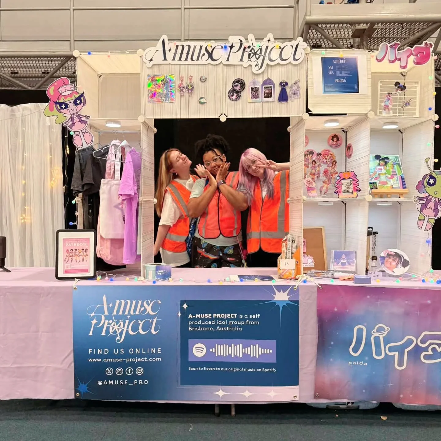 Come find @amuse_pro and @galaxygirlpaida.official in Idol Alley at @animayhem_aus this weekend! 💜🚀 We are so excited to see you all there! 
#idol #kaigaiidol #overseasidol #jpop #アイドル