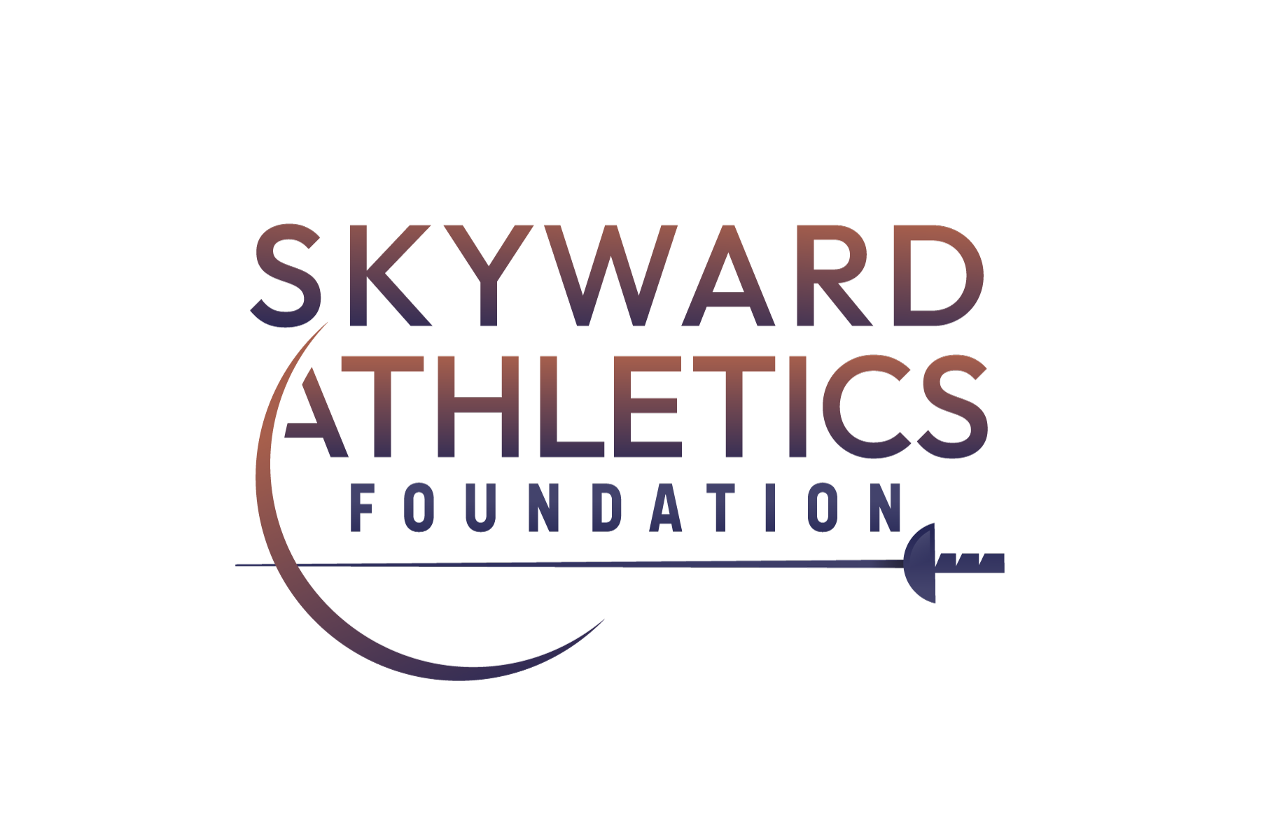 Stylized text reading 'Skyward Athletics Foundation' with a gradient effect, set against a black background.