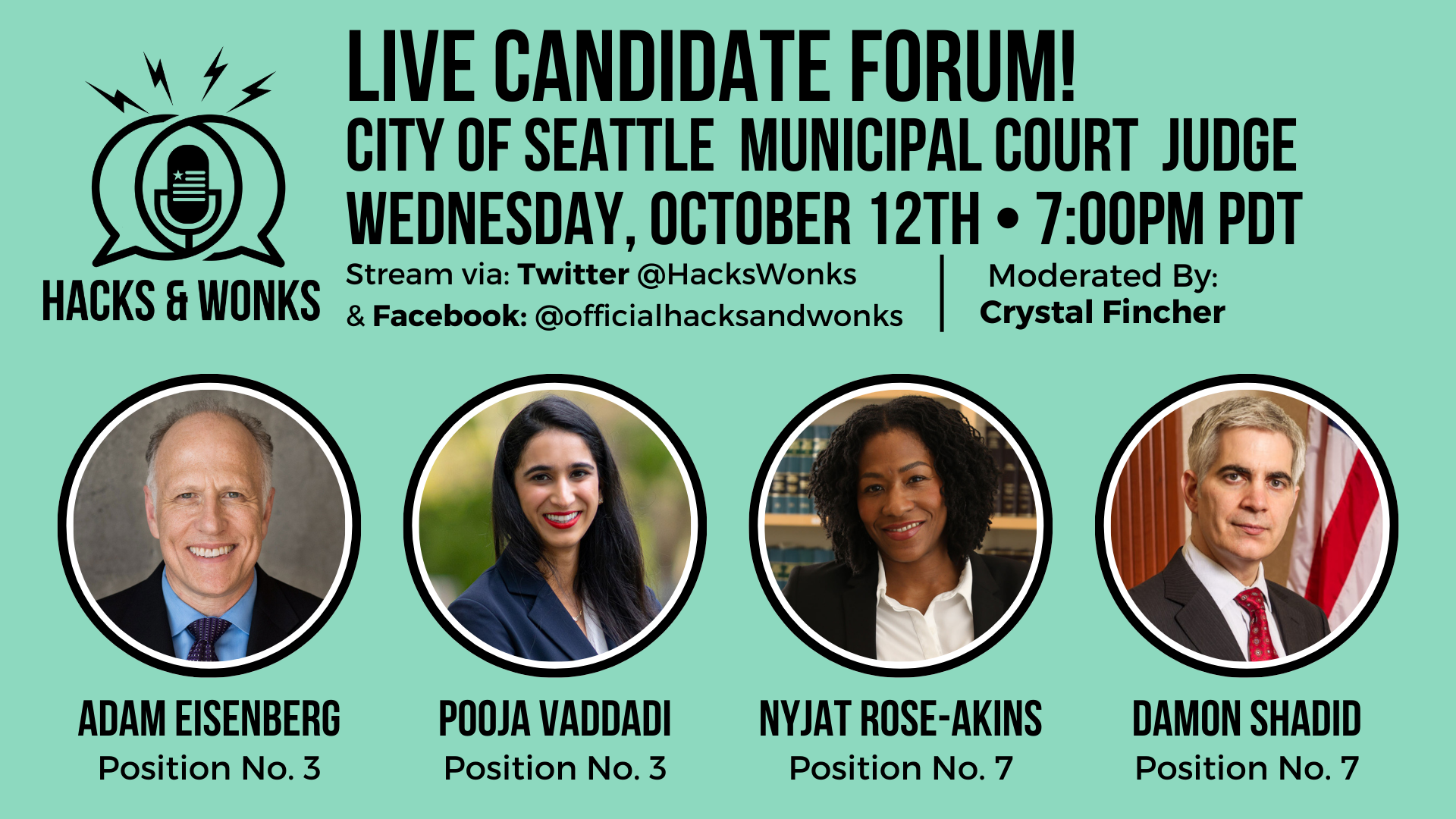 Announcement City of Seattle Municipal Court Judge Candidate Forum