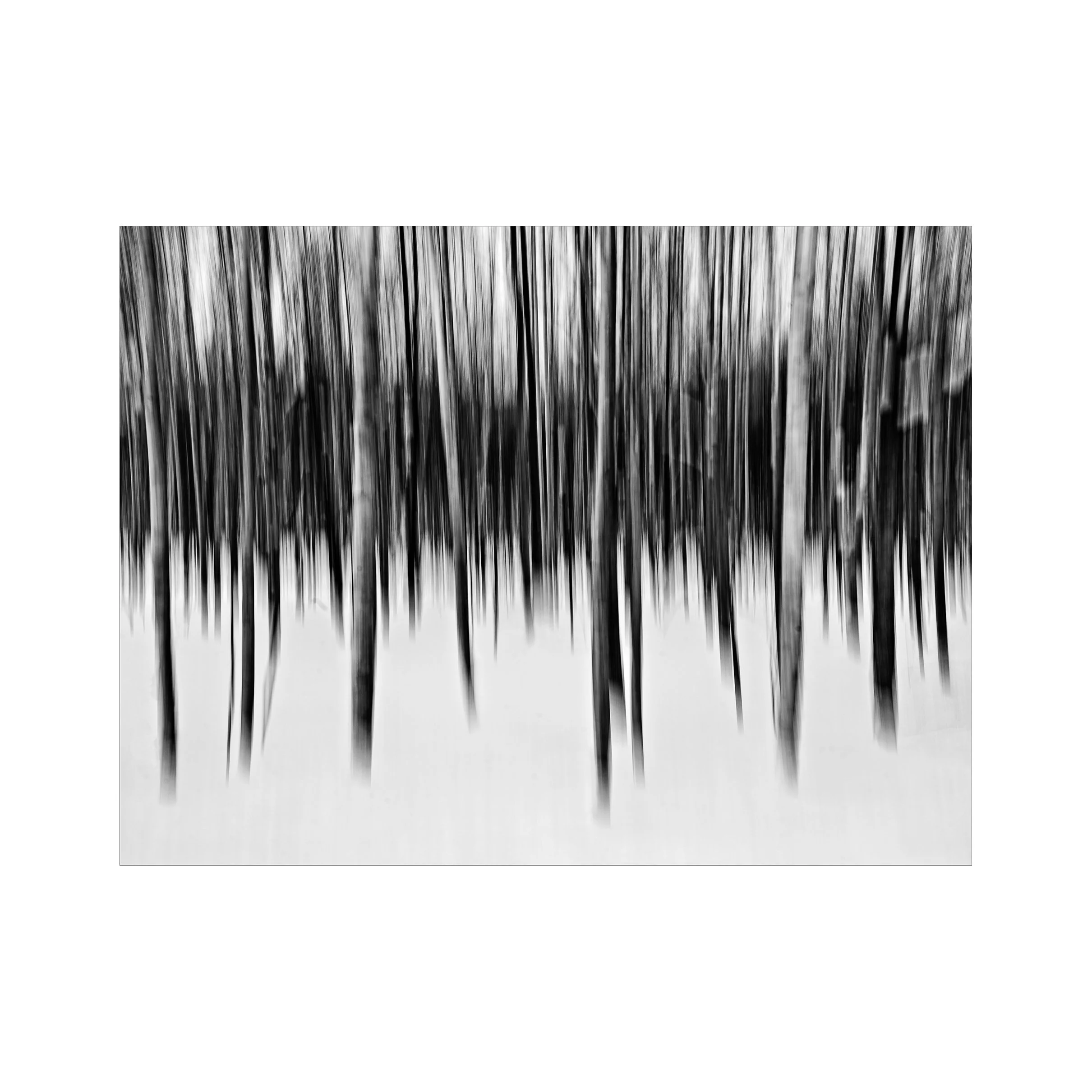 Abstract black and white blurred vertical lines on a white background, creating a dynamic pattern.