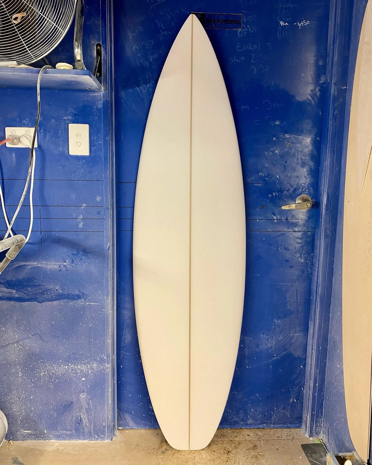 Working on new shape, 5&rsquo;9&rdquo; with aspects taken from a few of my favourite boards. Playing with rail and centreline rocker is so interesting, there are infinite combinations  which make the journey so enjoyable.