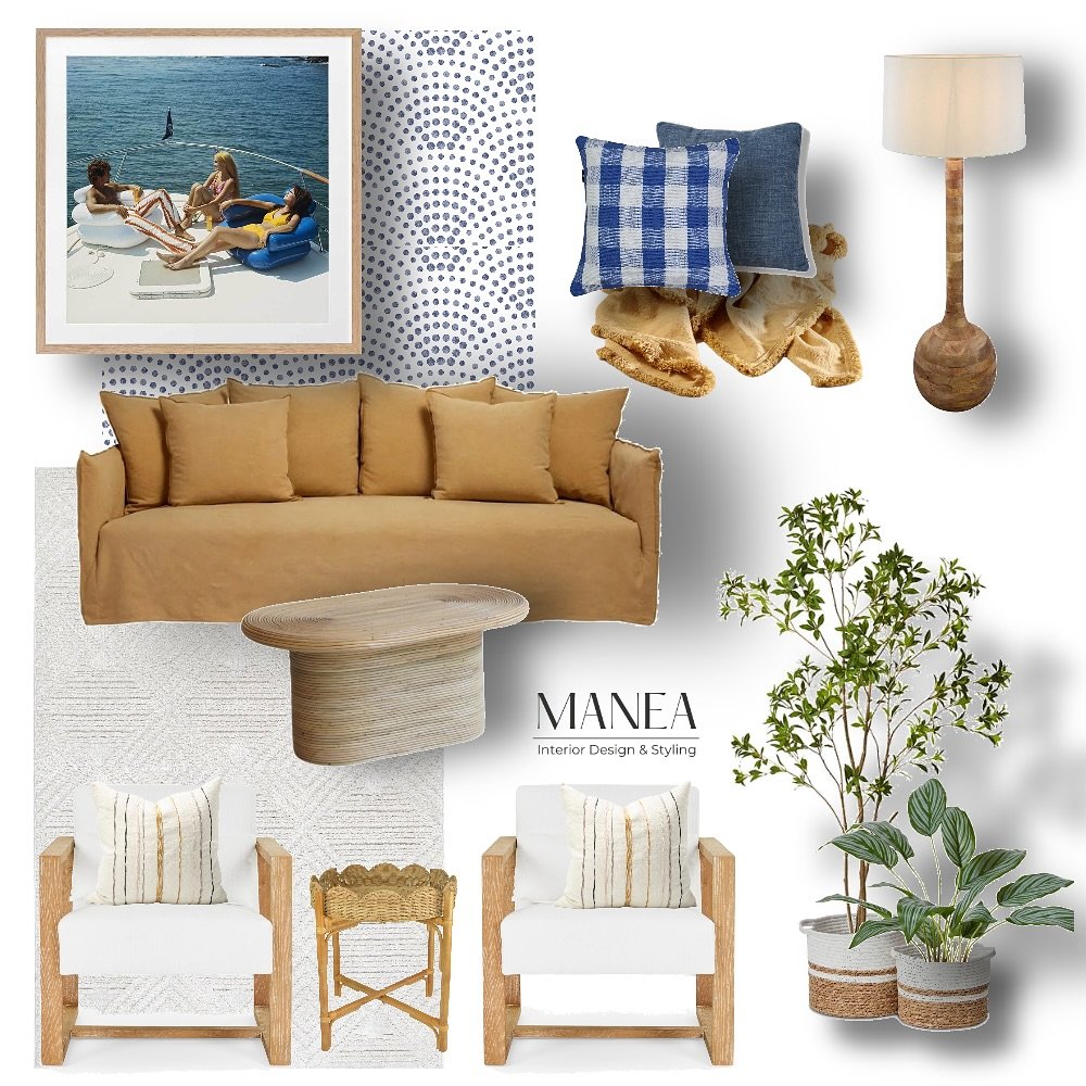 Hit save on this coastal inspiration board full of personality, pattern and colour. 

The brief here was to create playful twist to coastal design, with bold patterns, cheerful blues, and warm ochres. 

For me I&rsquo;m all about creating spaces that