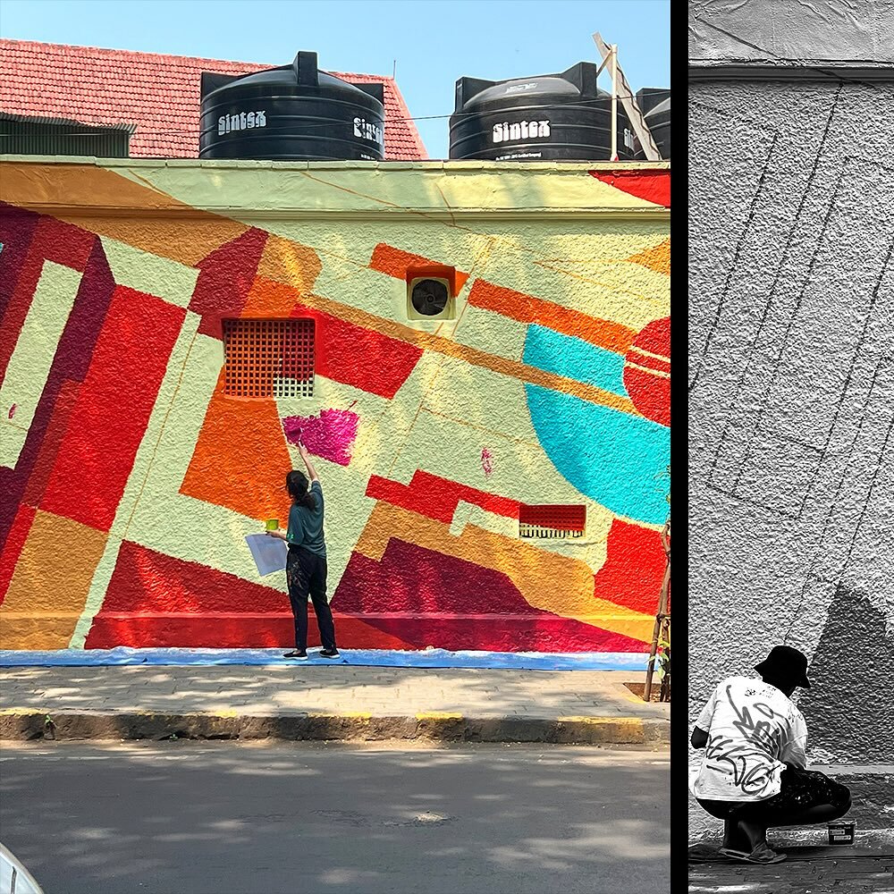 Another tribute to my beautiful city: भूमि, explores the warmth of the scarce soil beneath our feet, which still teams with the vibrancy and resilience of the people of Mumbai. The mural is sprinkled with elements of @bombaygymkhana &lsquo;s rich spo
