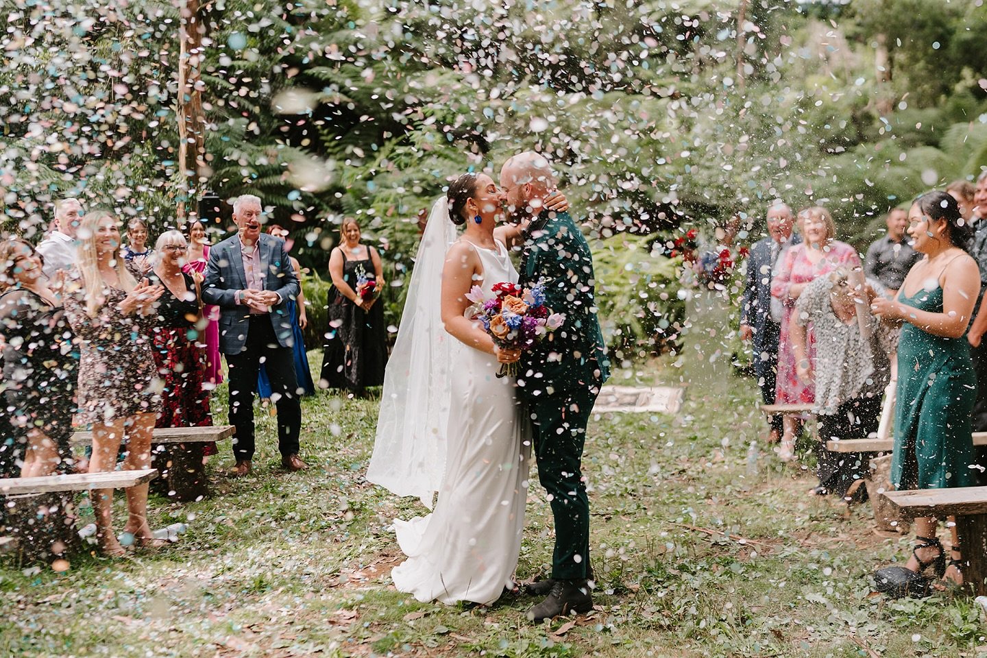 How much is too much confetti? Lol.

The answer is never too much! As long as it is an eco friendly confetti, which this is. 
.
Jordi and Jason nailing the just married aisle walk amidst what can only be described as a confetti STORM. 
.
📷: @heybabe