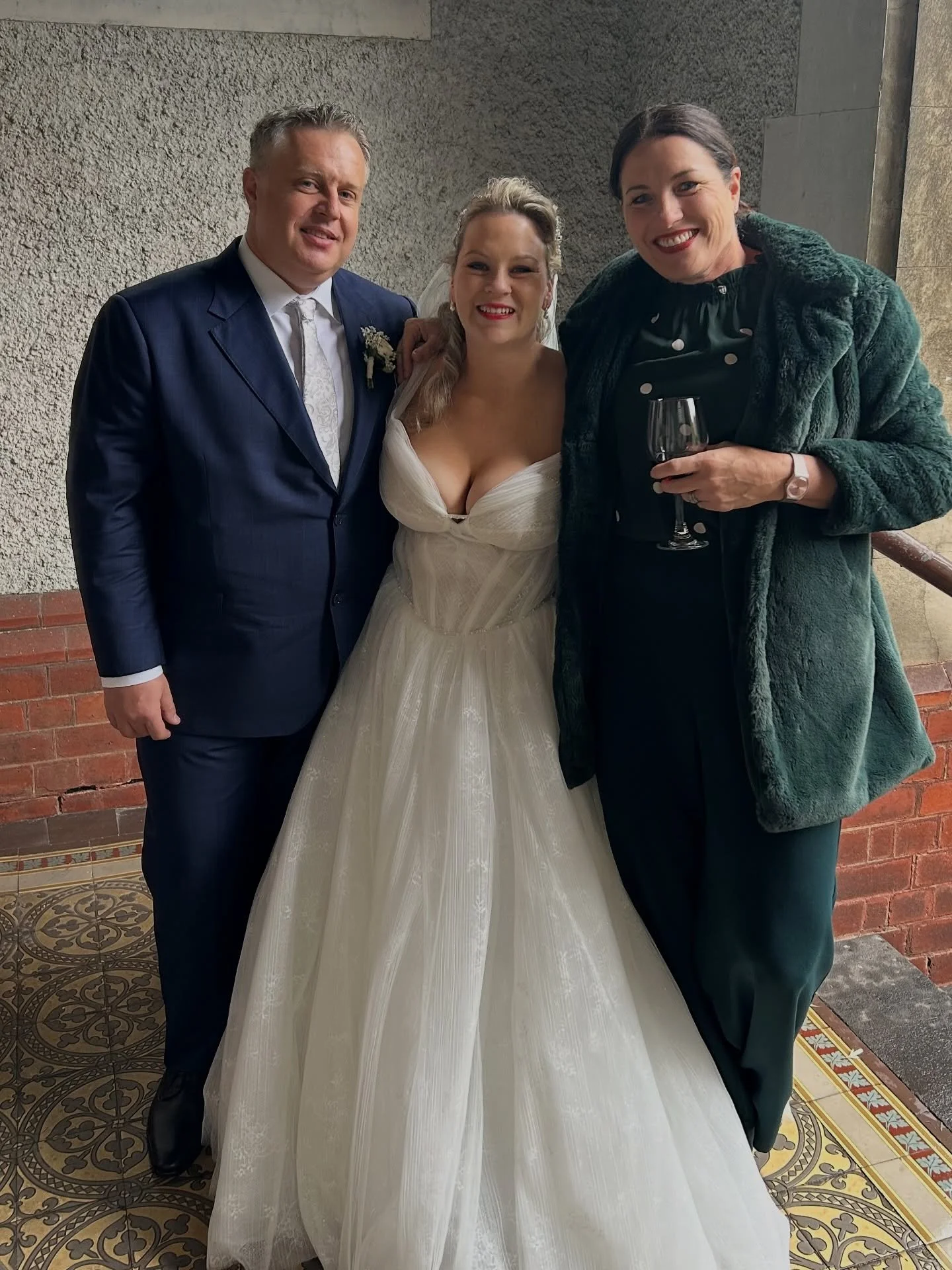 Lucy and CJ are married! They activated their wet weather plan early and whilst I thought I *might* burst into flames in the chapel l, I did not. Guests were warm and dry and I remained  uncharred. 
.
Lucy looked like the Princess Bride, they had liv