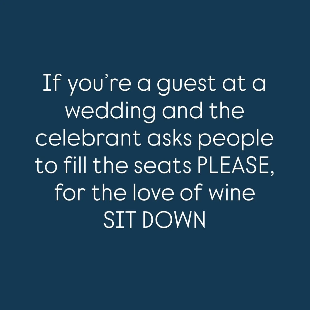 Srsly the most frustrating part of my job. No one ever wants to sit! 
Give it to someone else. I&rsquo;m not family. Smile politely and shake your head. &lsquo;I&rsquo;m ok standing&rsquo; etc etc.

Arghhh.
Just. Sit. Down.
Please.

We just want to e