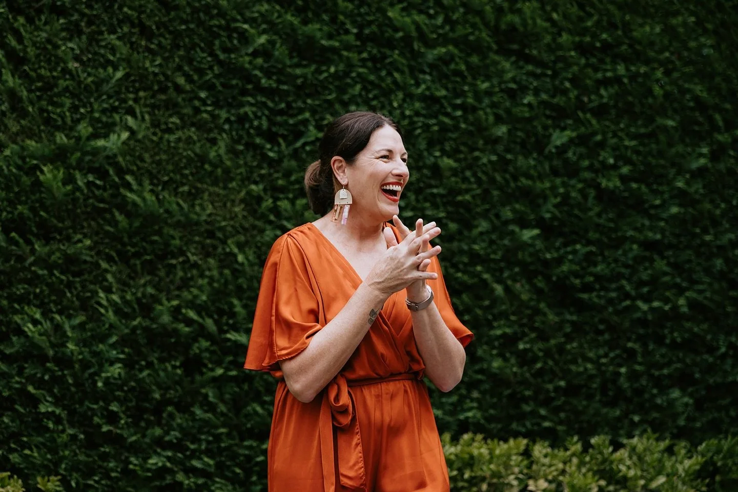 Sideline seat right at the front for your big day. It&rsquo;s a pretty great observing joy week in, week out. Captured in an embarrassingly natural state of response by @danbrannanphoto.
.
#bestjob #joy #melbournecelebrant