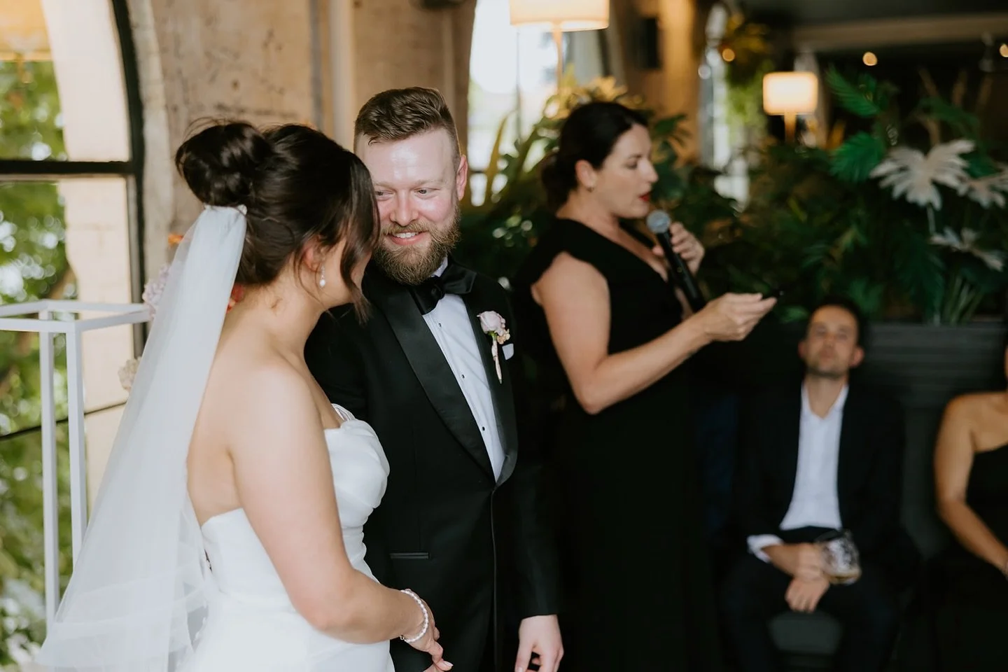 During your ceremony I expect you to interact with each other; laugh, squeeze hands, a playful wink. 
.
Hearing your story narrated with all its funny anecdotes and all the lovely things you said about each other will elicit emotion and reaction. 
.
