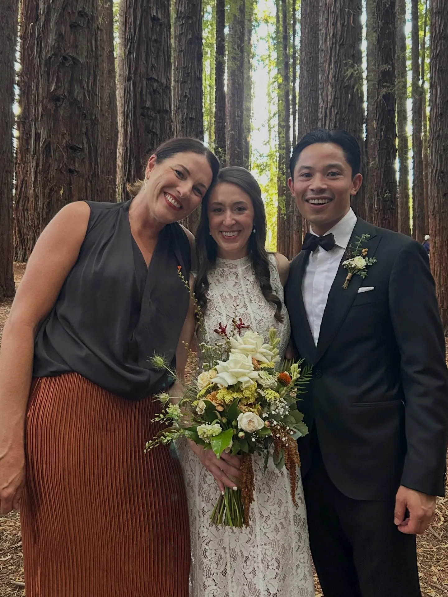 The right people seem to always find me. Becca and Pao live in NYC. Their wedding day today happened earlier than planned but it was perfect. 
.
Amongst towering redwoods they exchanged verrry emotional vows in front of just 9 guests. The forest was 
