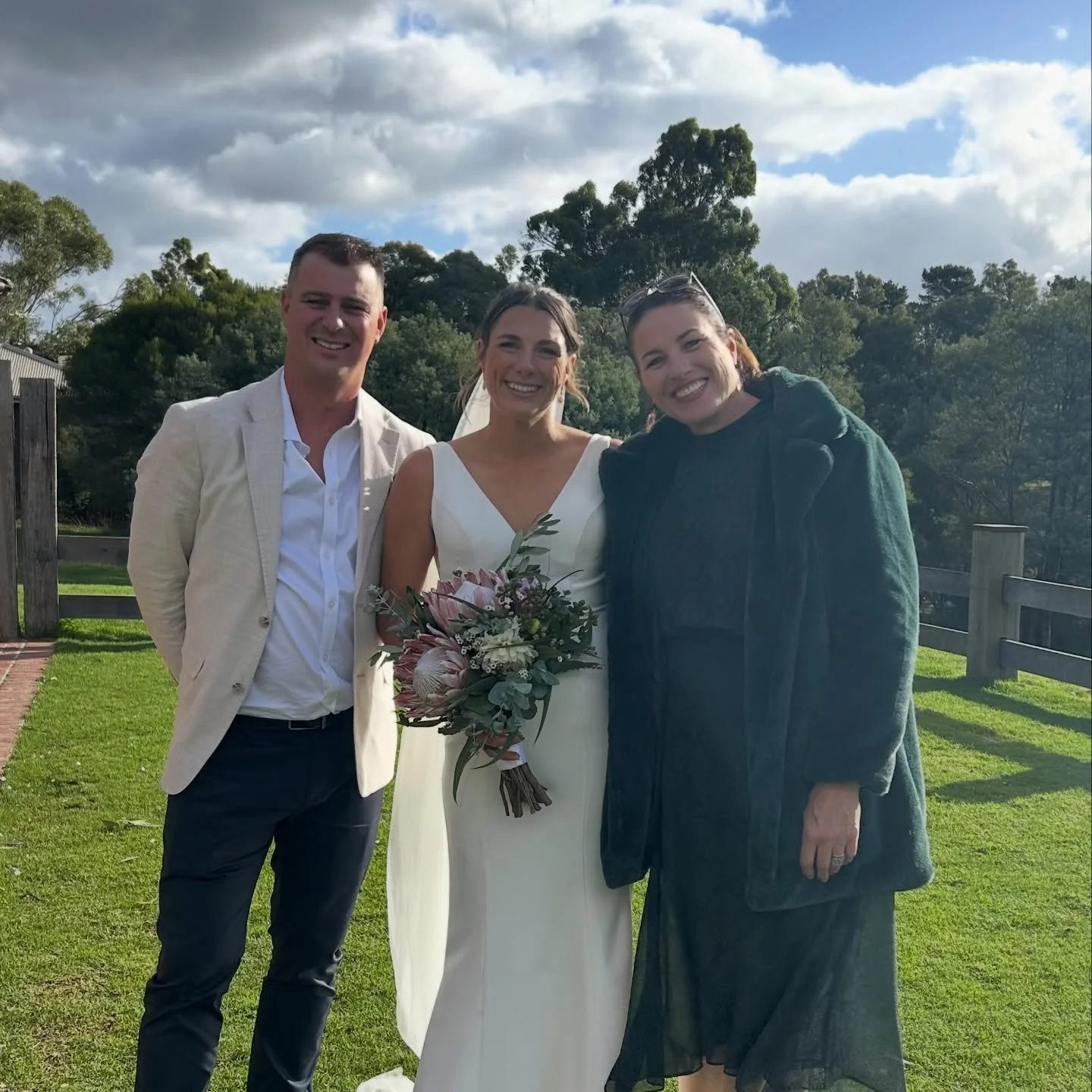 Alana and Gordon are married and I cannot believe the weather held off for us. But it did and after the ceremony the sun came out as their guests enjoyed cocktails, live music and a ripper of a grazing table. 
.
Alana recorded the cutest audio of the