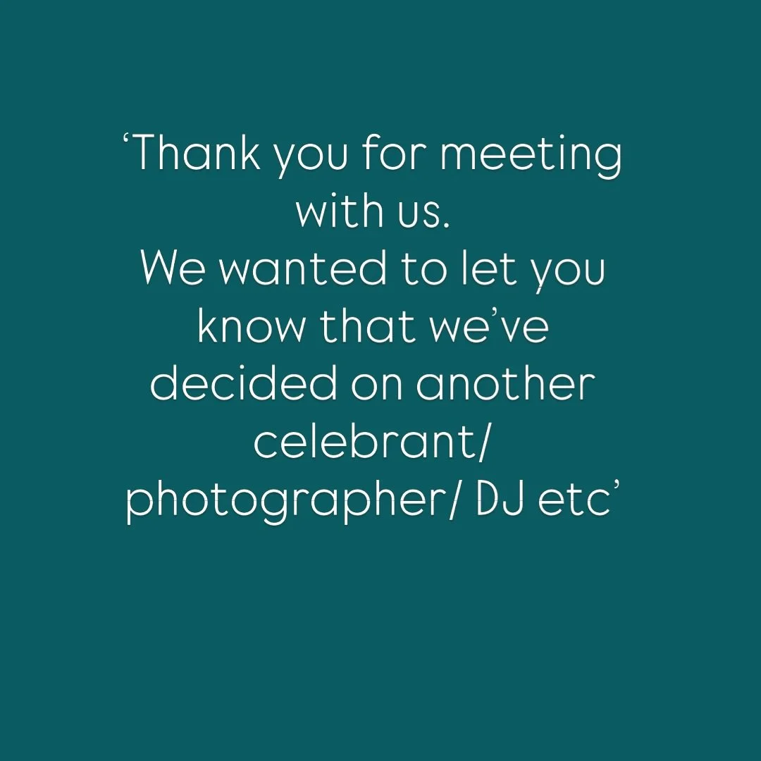 Met a vendor and chosen to go in another direction?

Too easy. 

But, at least let them know.

It&rsquo;s that simple. 

Feel free to copy these words if they ease your sense of discomfort about &lsquo;rejecting&rsquo; someone.

This is happening mor