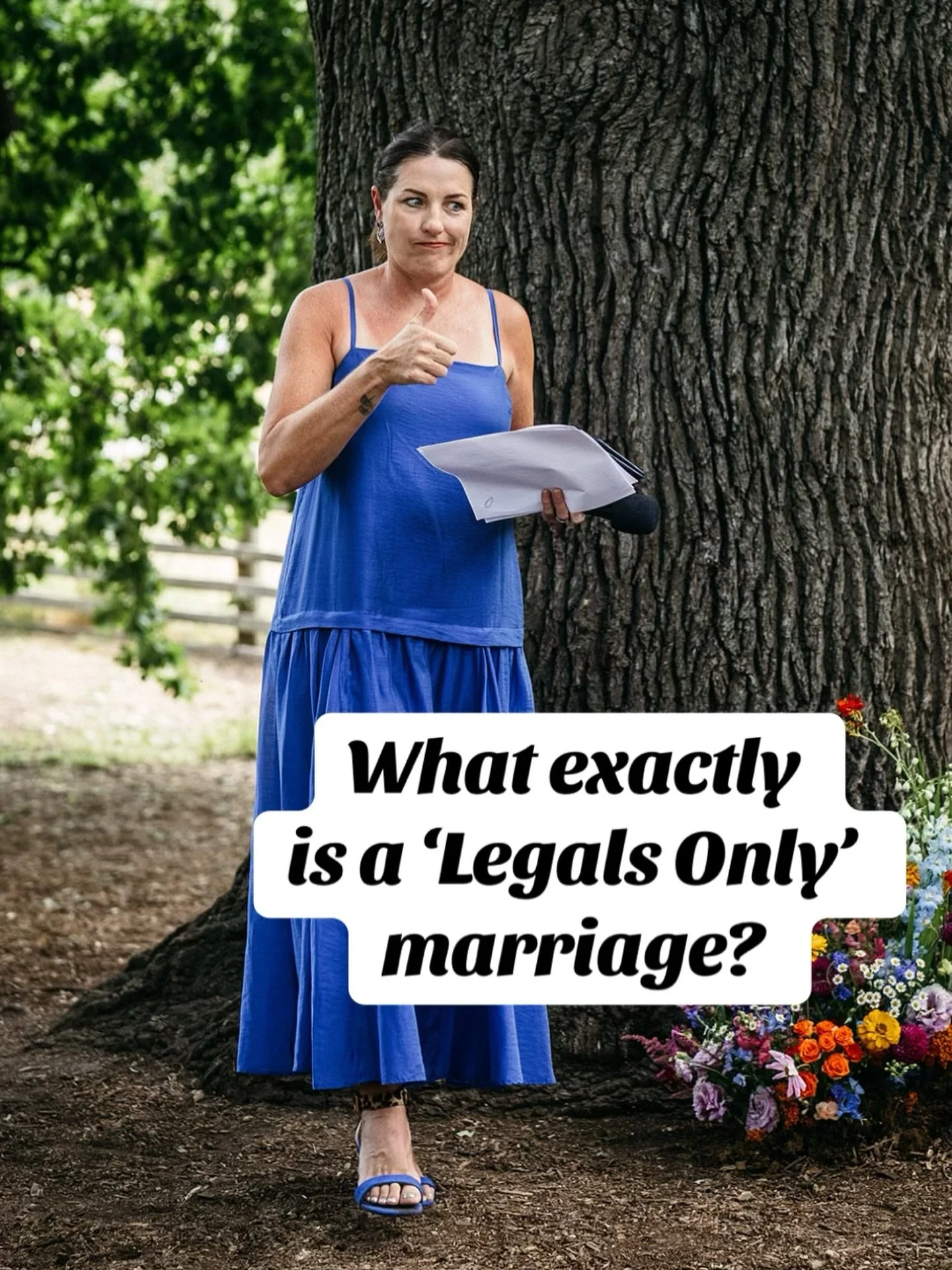 Legals Only?

It&rsquo;s a thing. We celebrants do this. For me, they&rsquo;re usually done over a table at a cafe or bar.
Occasionally at a table in a park local to me.

The reason for this is- a Legals Only is NOT a wedding.

At all.

It&rsquo;s be