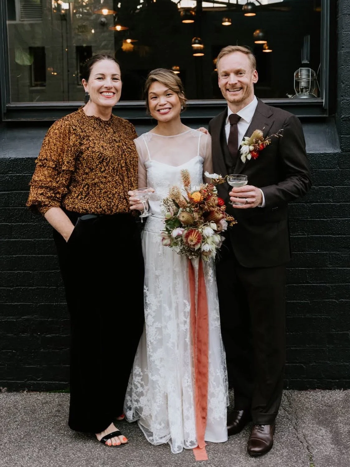 These very good souls were married yesterday and my heart is still burgeoning. 60 guests, the fires blazing, astonishing floral installations- every decision considered and intentional.
.
They greeted their guests in the hour pre ceremony then walked