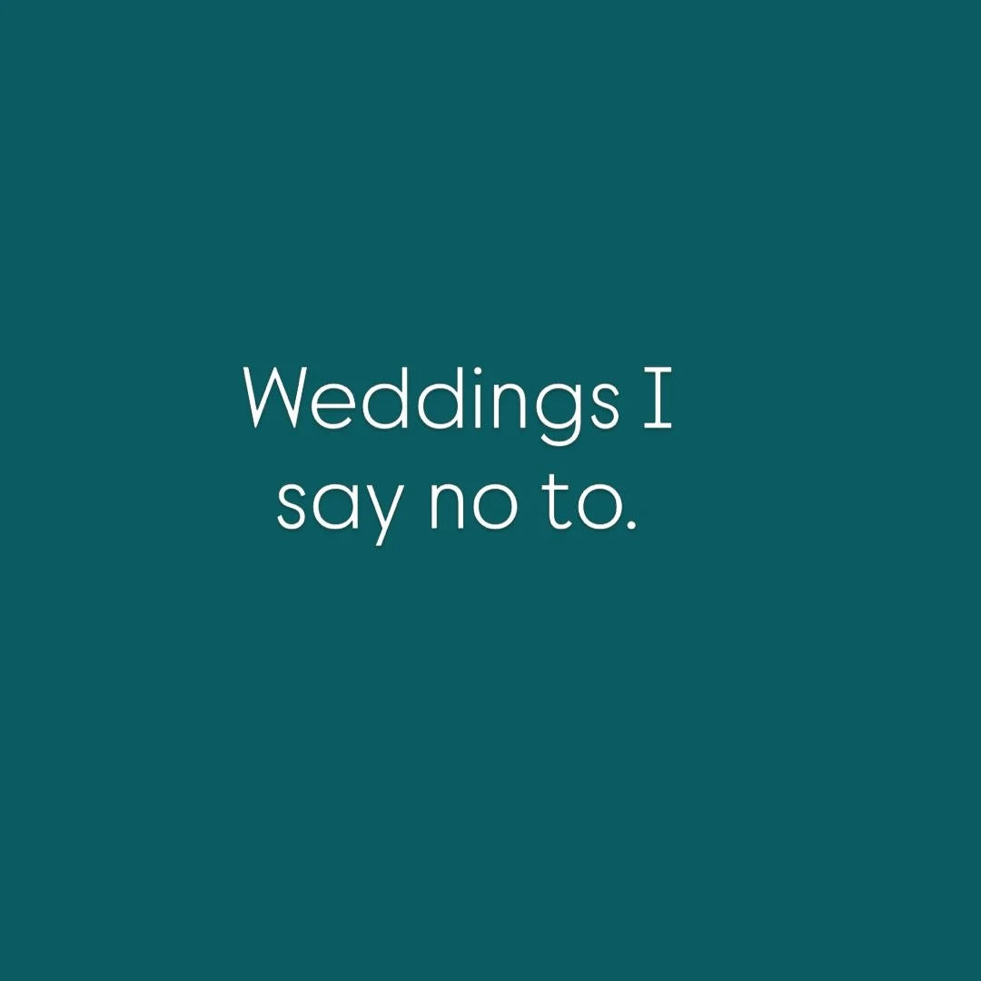 Fun fact: I don&rsquo;t take on every single wedding enquiry. 

Saying no is something I learnt very early on after doing some weddings that just weren&rsquo;t my vibe, for people I didn&rsquo;t really gel with. 
.
Initially of course, you take on ev