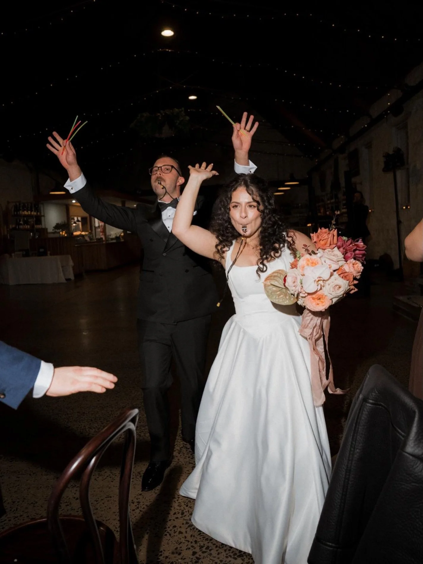 Here&rsquo;s the party crew! Bringing the vibes to their just married re-entry, Liv and Aiden. What a couple of legends. 
.
📷: @weddingsbyheston
@provenance_weddings 
@truffleduck
@posy.place
@embrace_bridal
@glossandglow.bridal
@caitlinroeartistry
