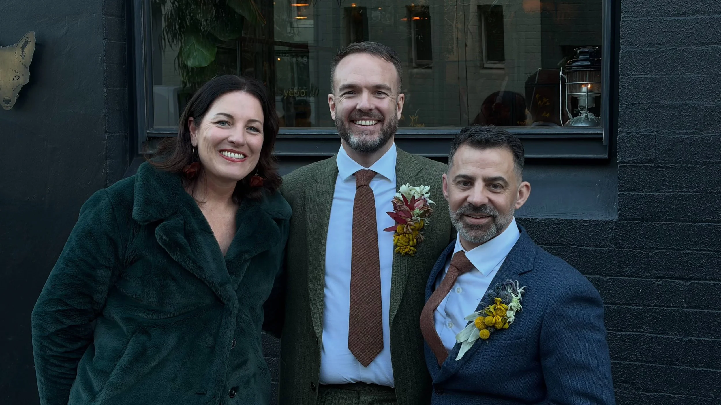 Congratulations Barry and Dean! Married as can be in a warm, funny ceremony this afternoon at everyone&rsquo;s fave venue. 
.
I loved their textured suit jackets and ties and their incredible florals by superstar florist and epic human @tweedtwigs. G