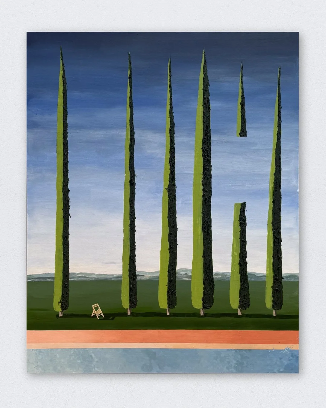 Seis Cipreses,2026. Acrylic/Linen canvas - 162x130cm. / Sold
