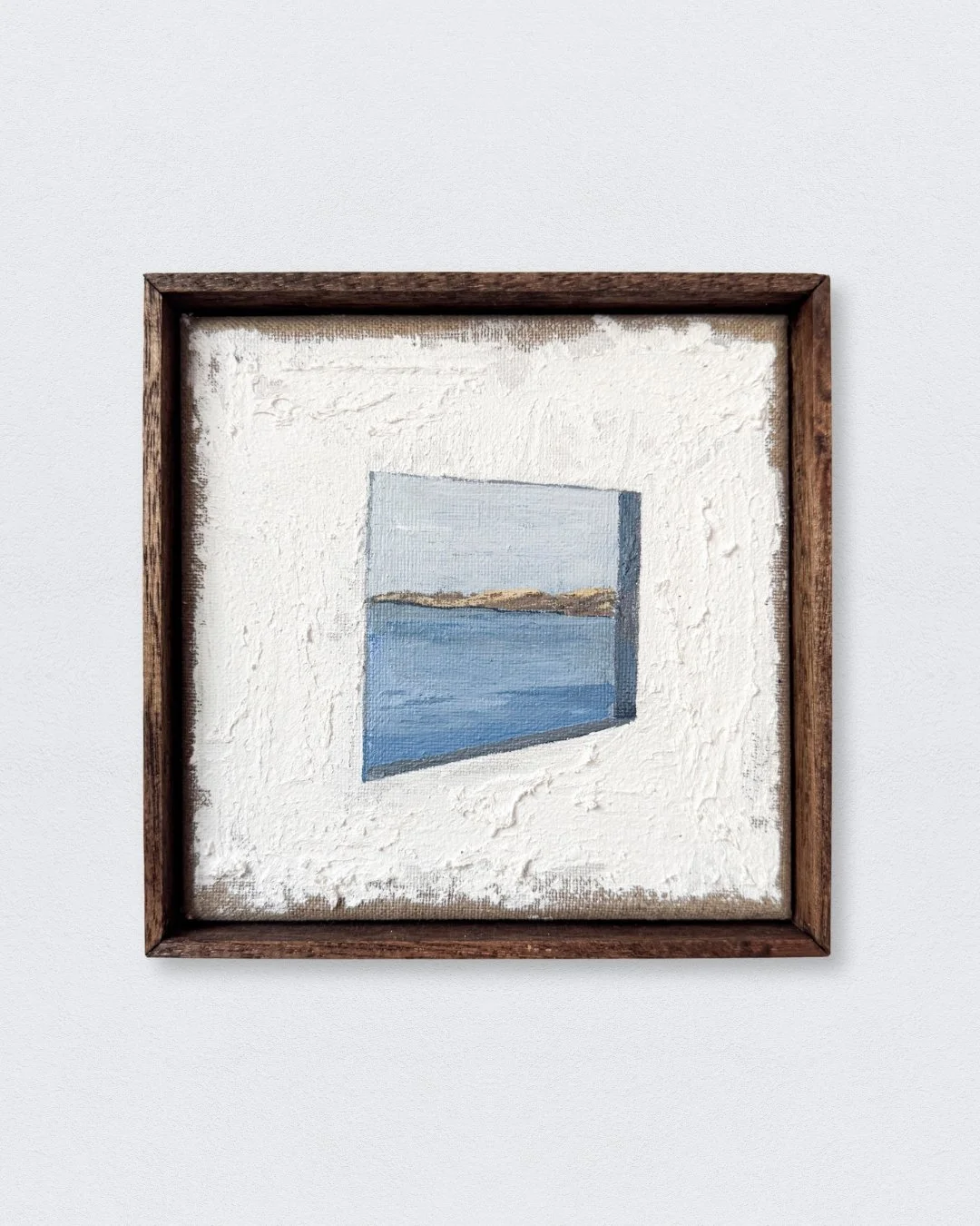 Dalí & Gala house window view 1,2026. oil/Linen canvas - 15x15cm. Framed