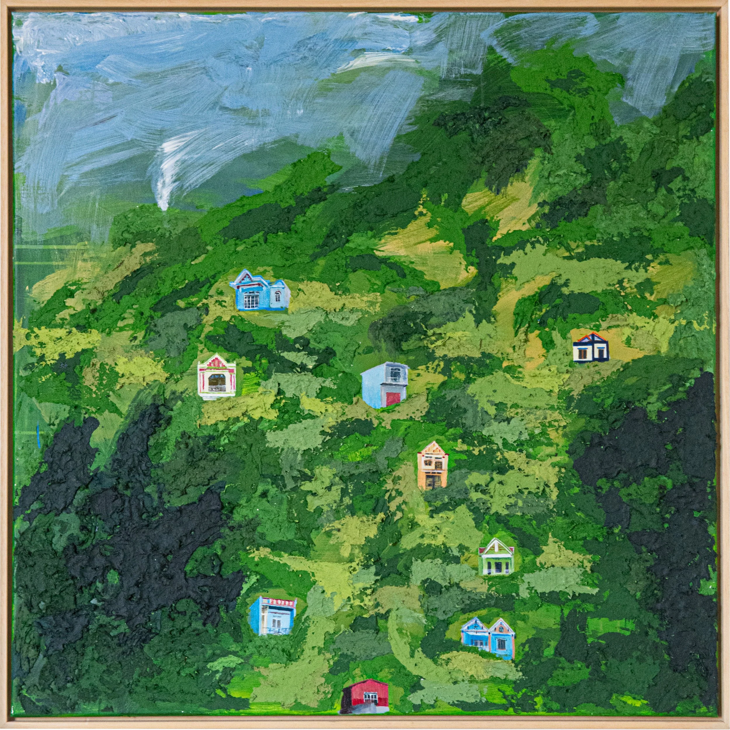 Another Living,2024. Acrylic,oil/canvas - 100 x 100cm. Framed /sold
