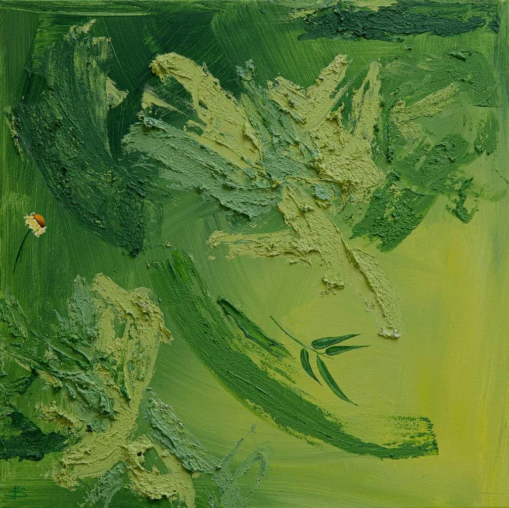 Wherever the wind blows,2023. Acrylic,oil/canvas - 60x60cm Framed