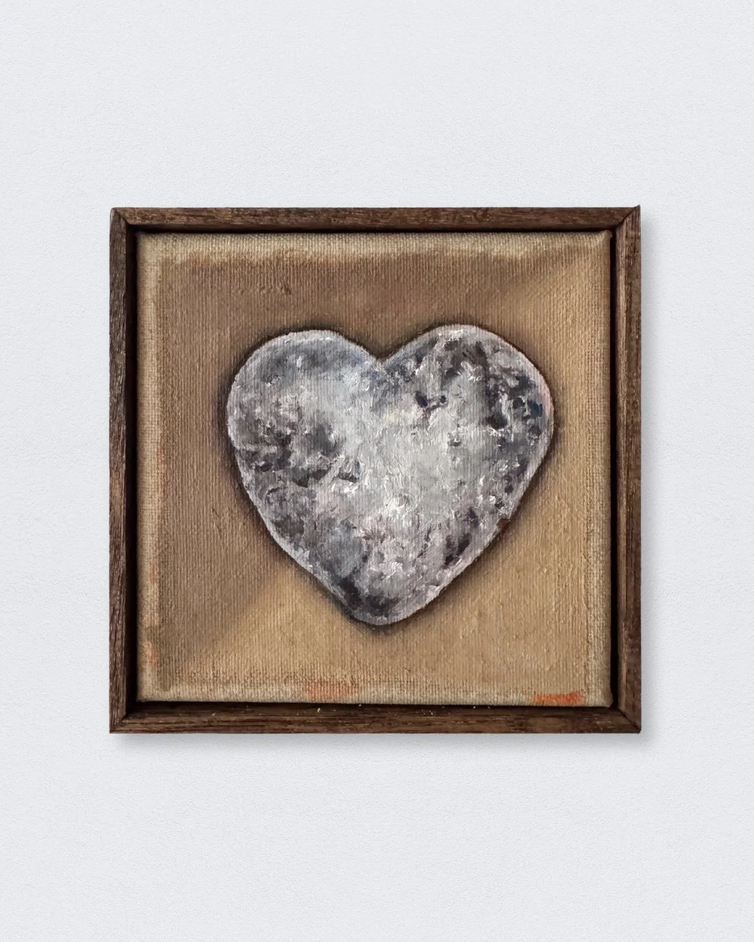 Stone Heart,2026. Acrylic and oil/Linen canvas - 90x71cm. Framed