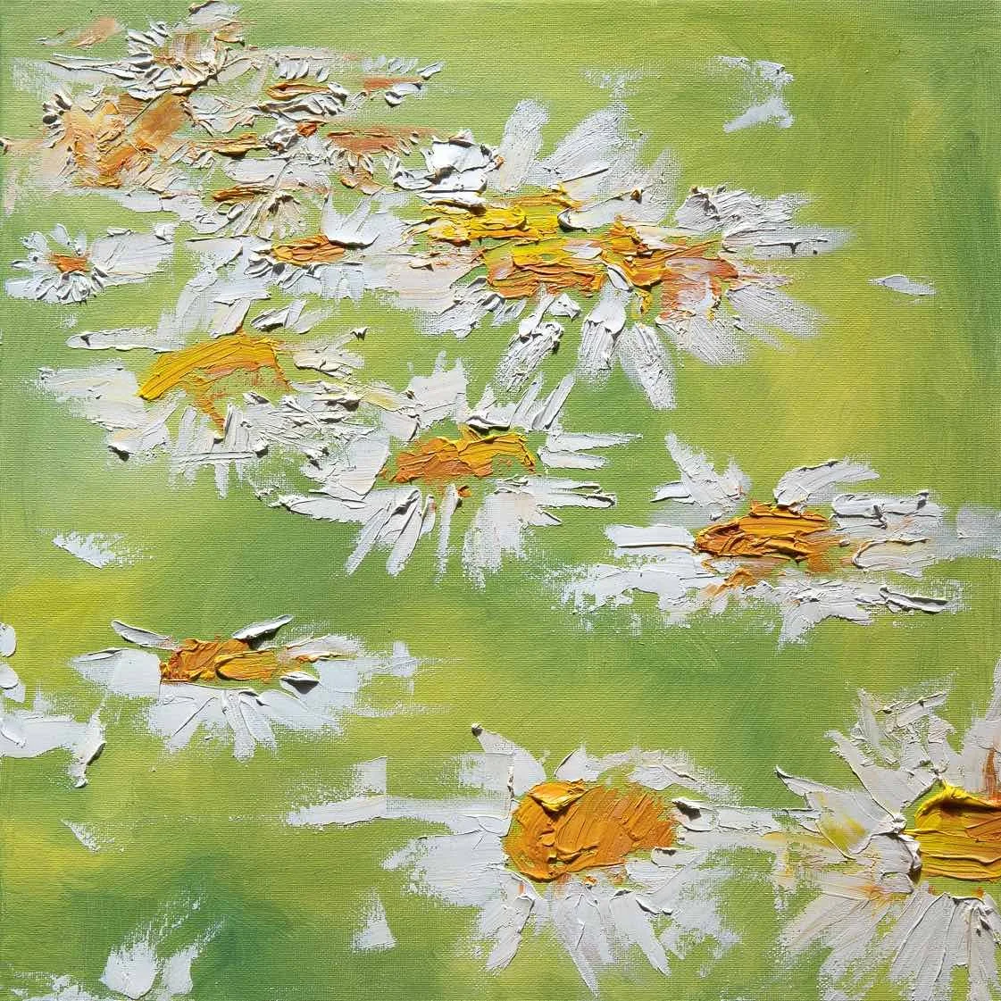 madeliefjes,2023.Oil/canvas - 39x39cm Framed / Sold