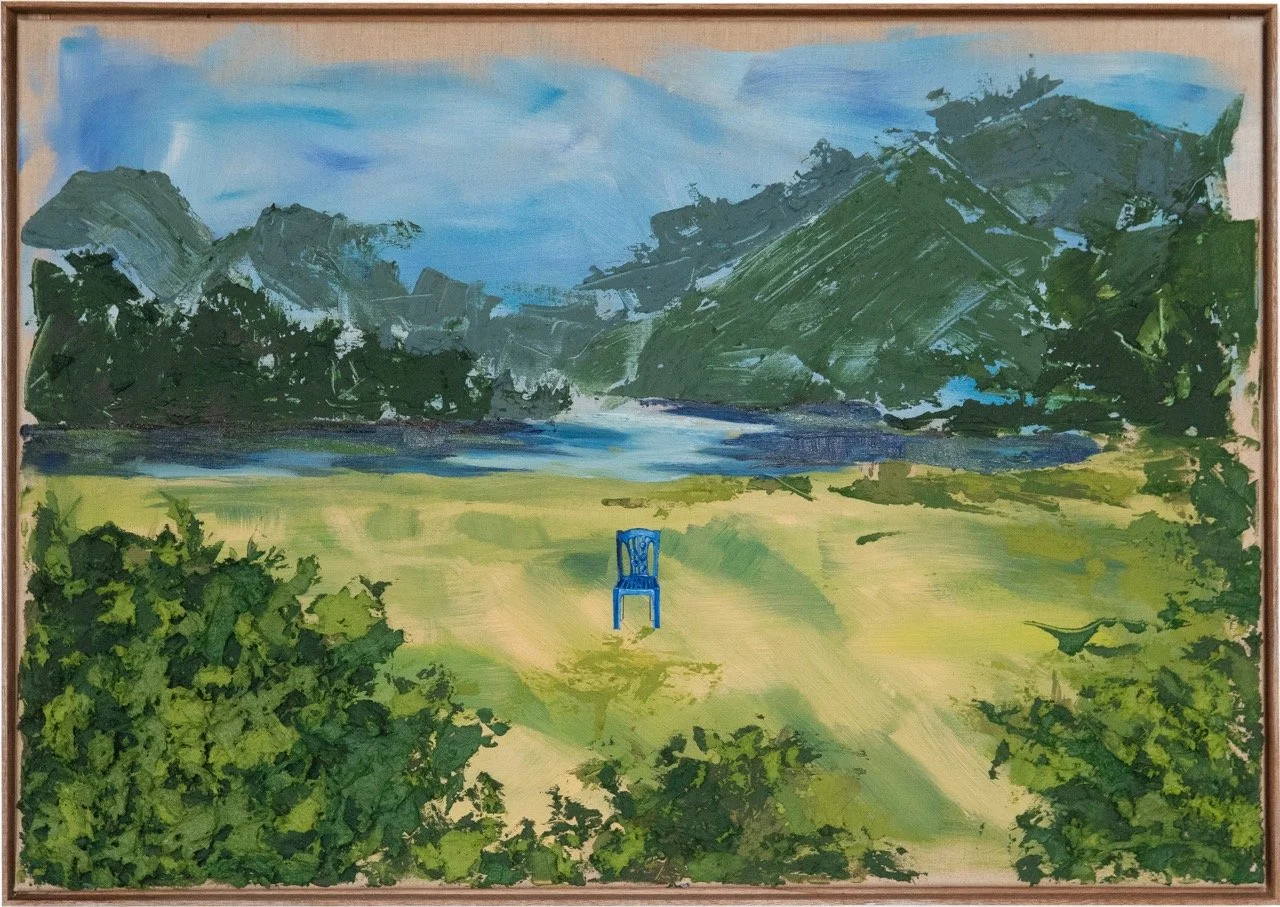 Unknown landscape,2024. Acrylic,oil/Linen canvas - 100 x 70cm. Framed/ sold
