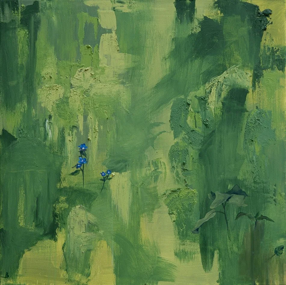 Vergeet me nietje,2023. Acrylic,oil/canvas - 70x70cm Framed /sold