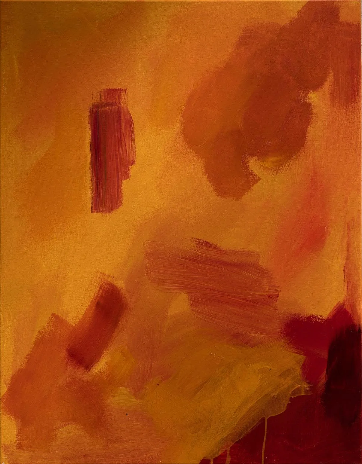 Orange flowers,2023. Acrylic/canvas - 70 x 90cm Framed /sold