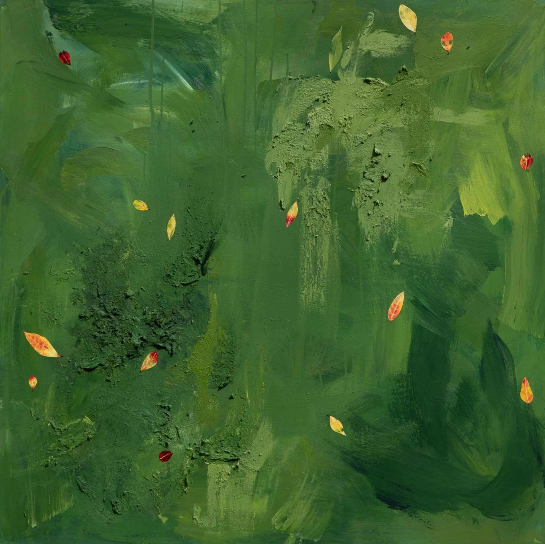 Red leaves,2023. Acrylic,oil/canvas - 110 x 110cm/sold