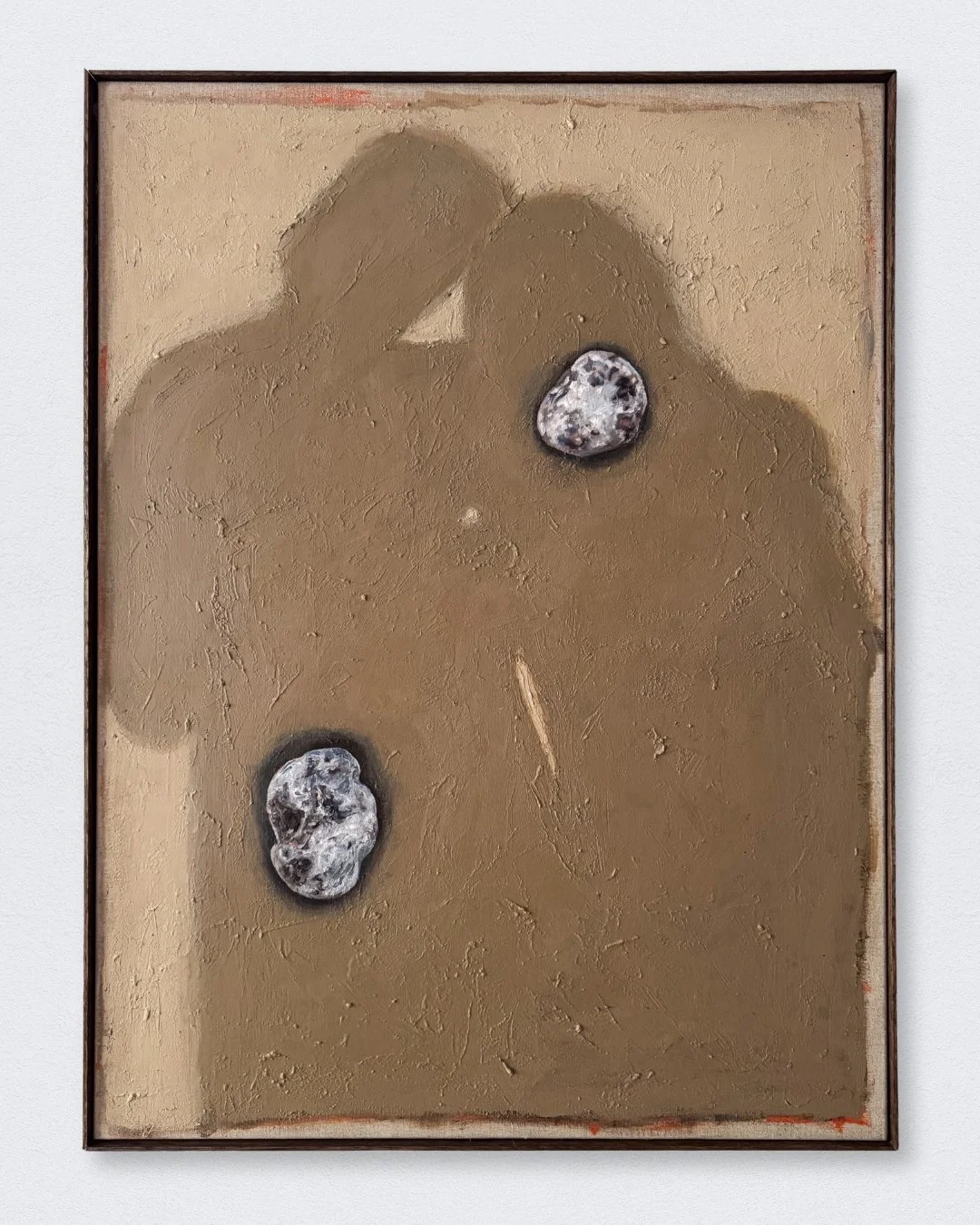 Love Shadow and two stones,2026. Acrylic and oil/Linen canvas - 90x71cm. Framed