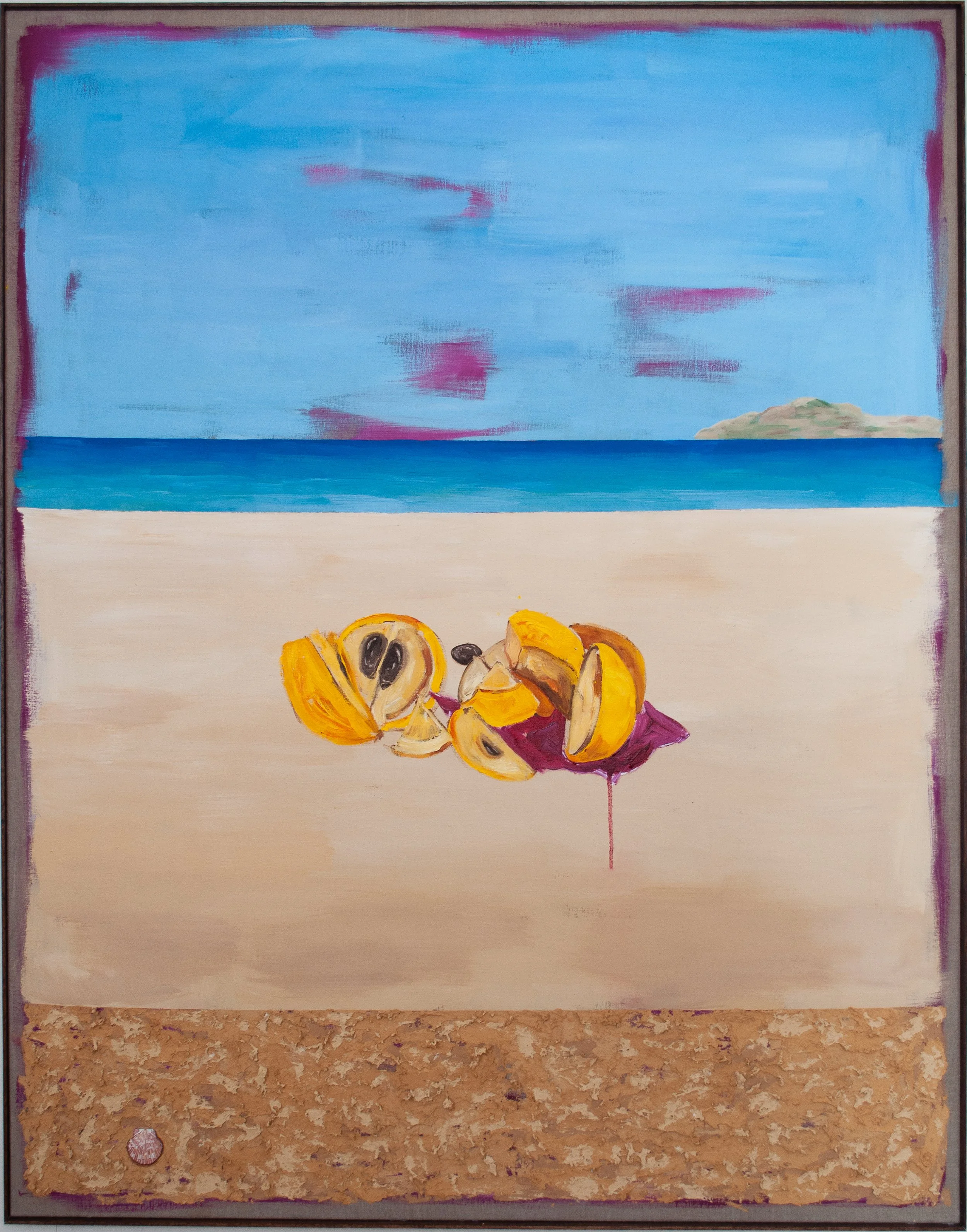 Sticky Fruits,2025. Acrylic,oil/Linen canvas - 140x110cm. Framed
