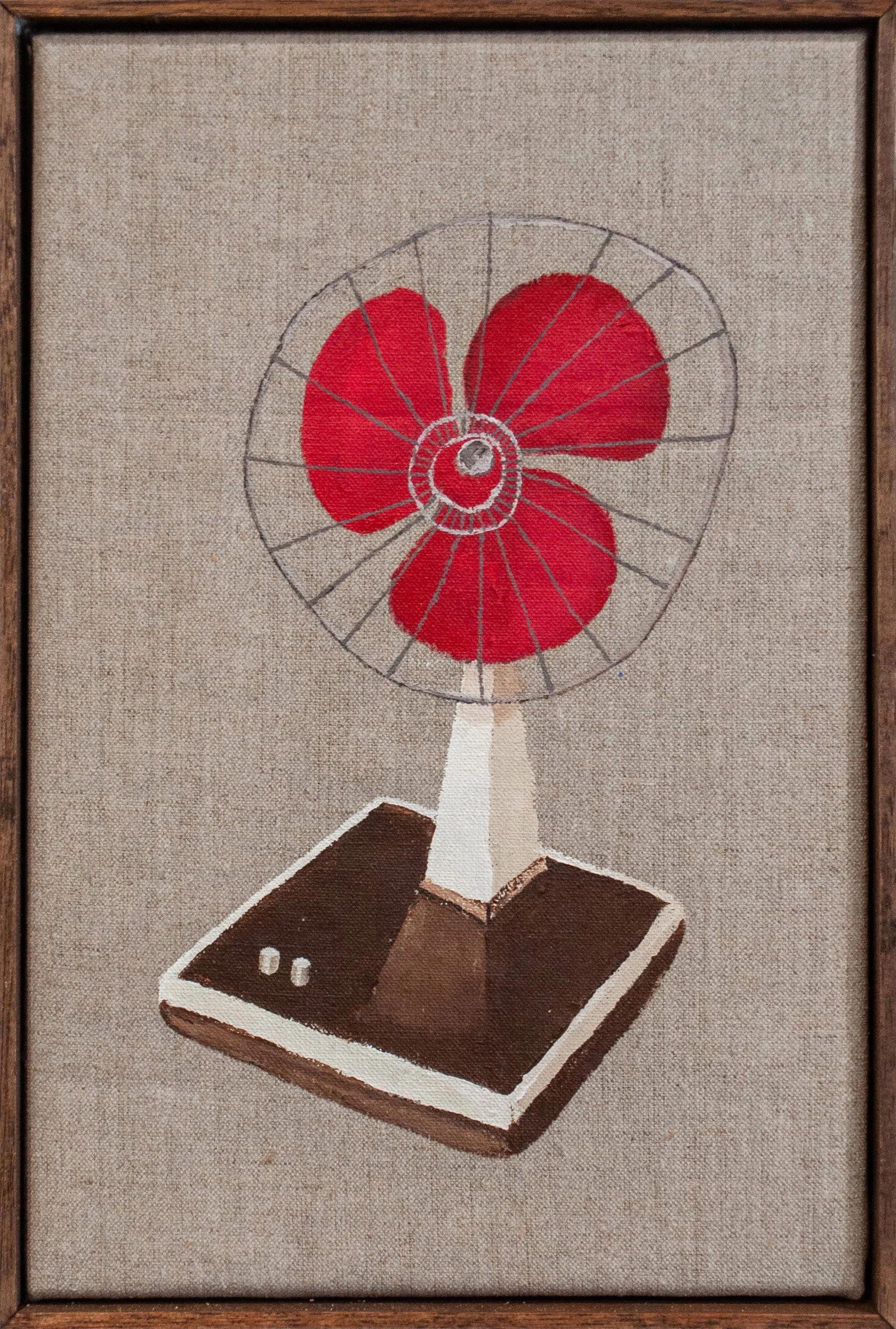 Fan,2025. Acrylic/Belgian linen canvas - 20 x 30cm. Framed