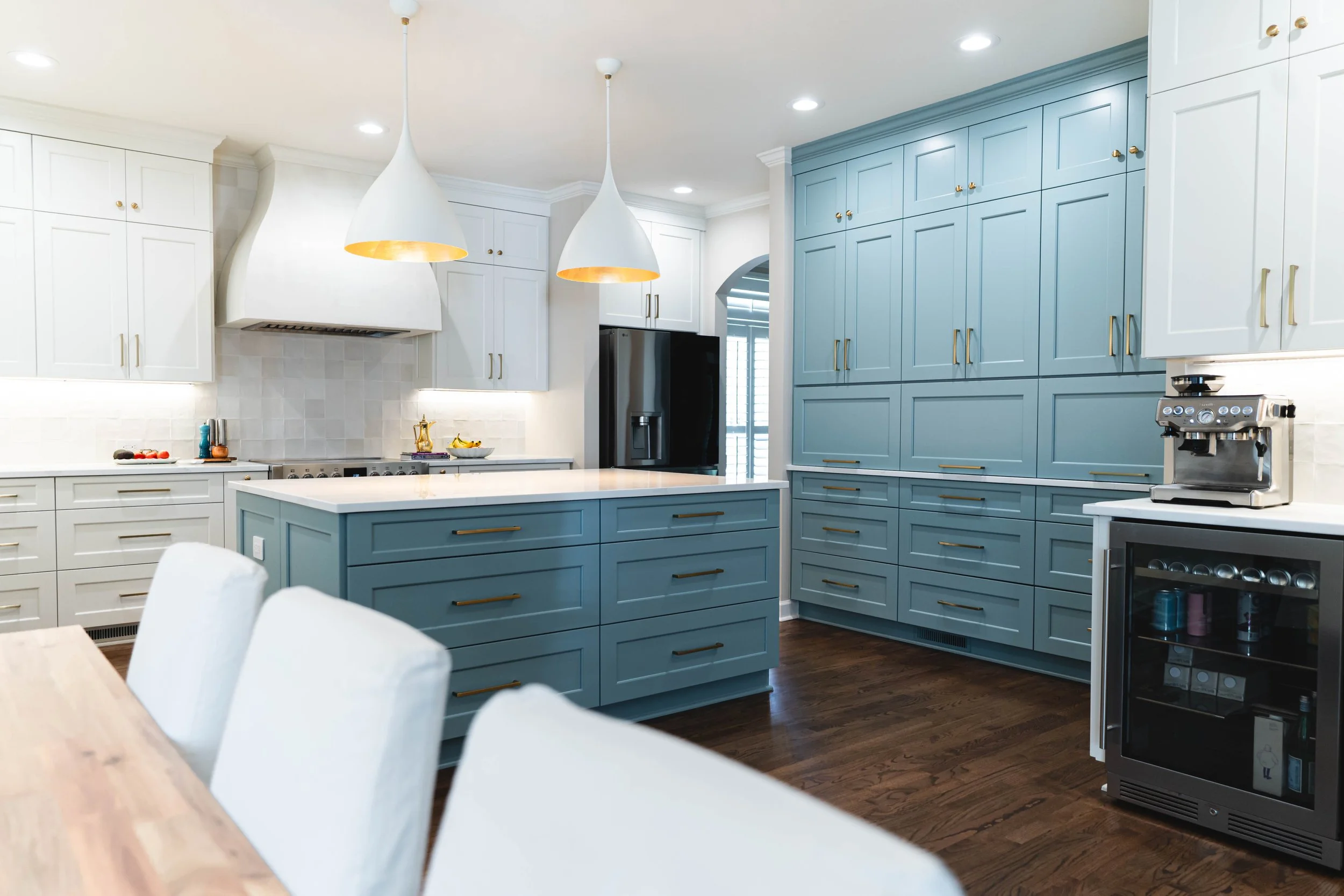 Matthews Kitchen Renovation with Custom Blue cabinets.