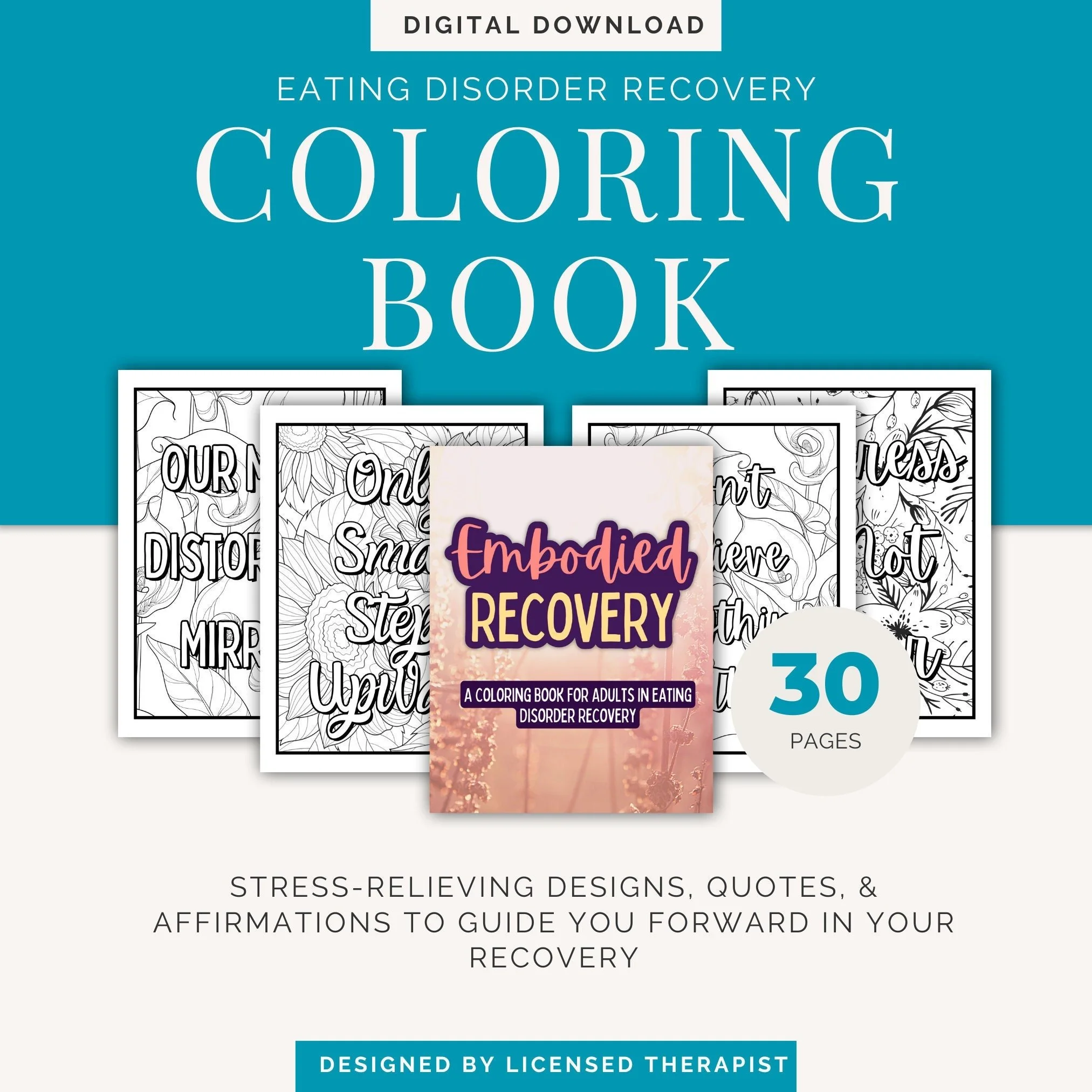 Embodied Recovery Eating Disorder Coloring Book